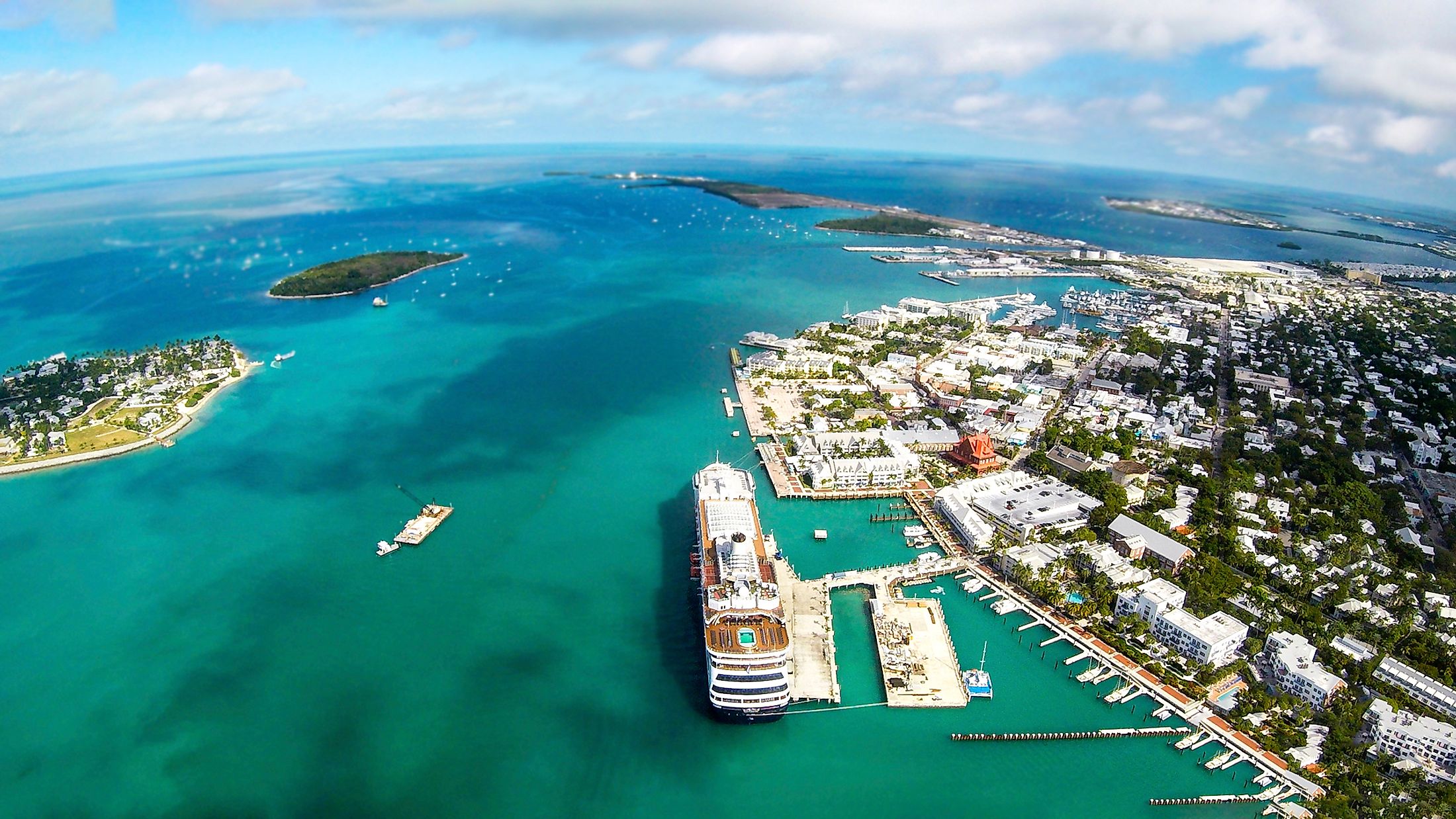 Aerial view of Key West in Florida.