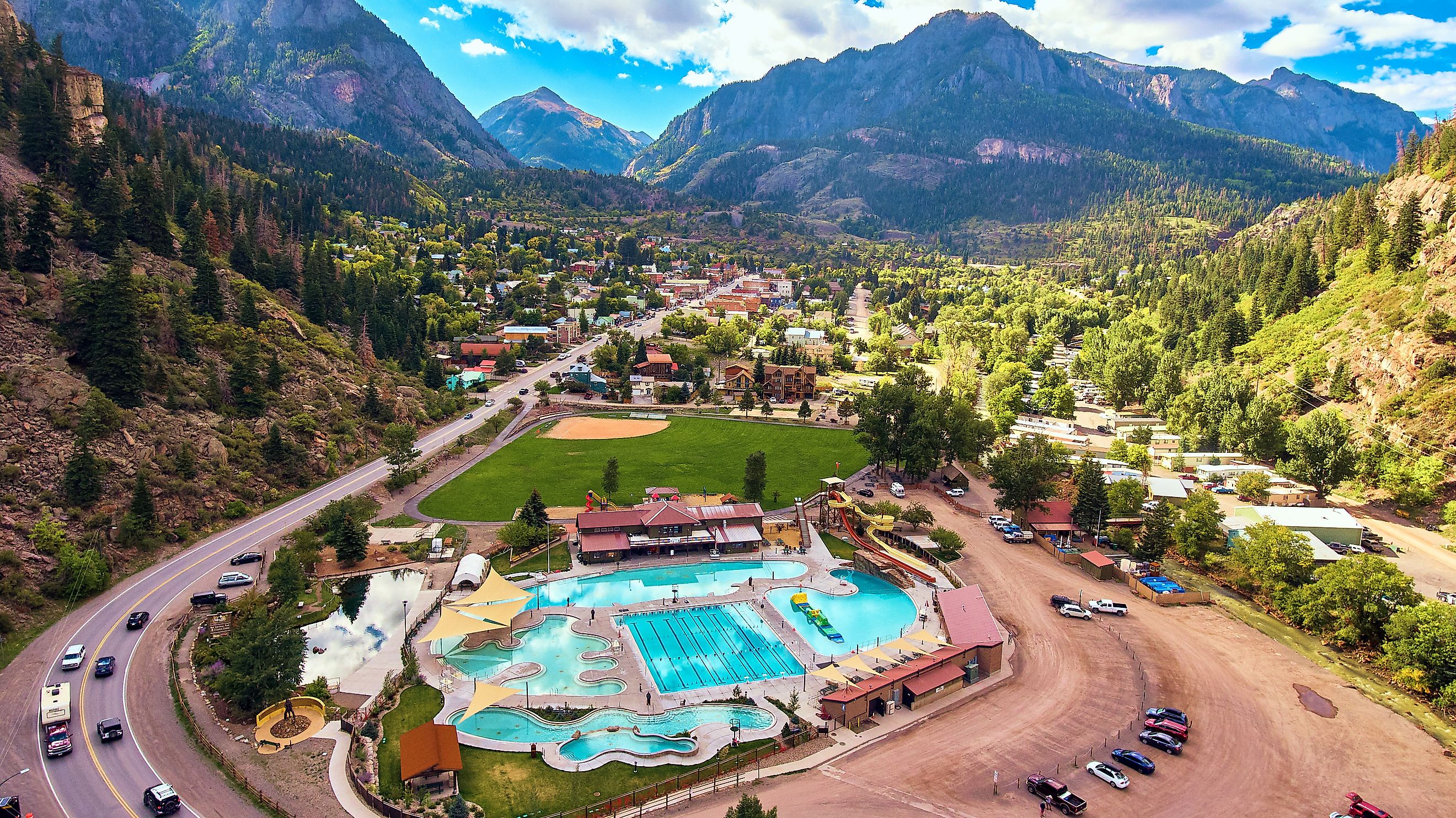 Aerial view of Ourway, Colorado.