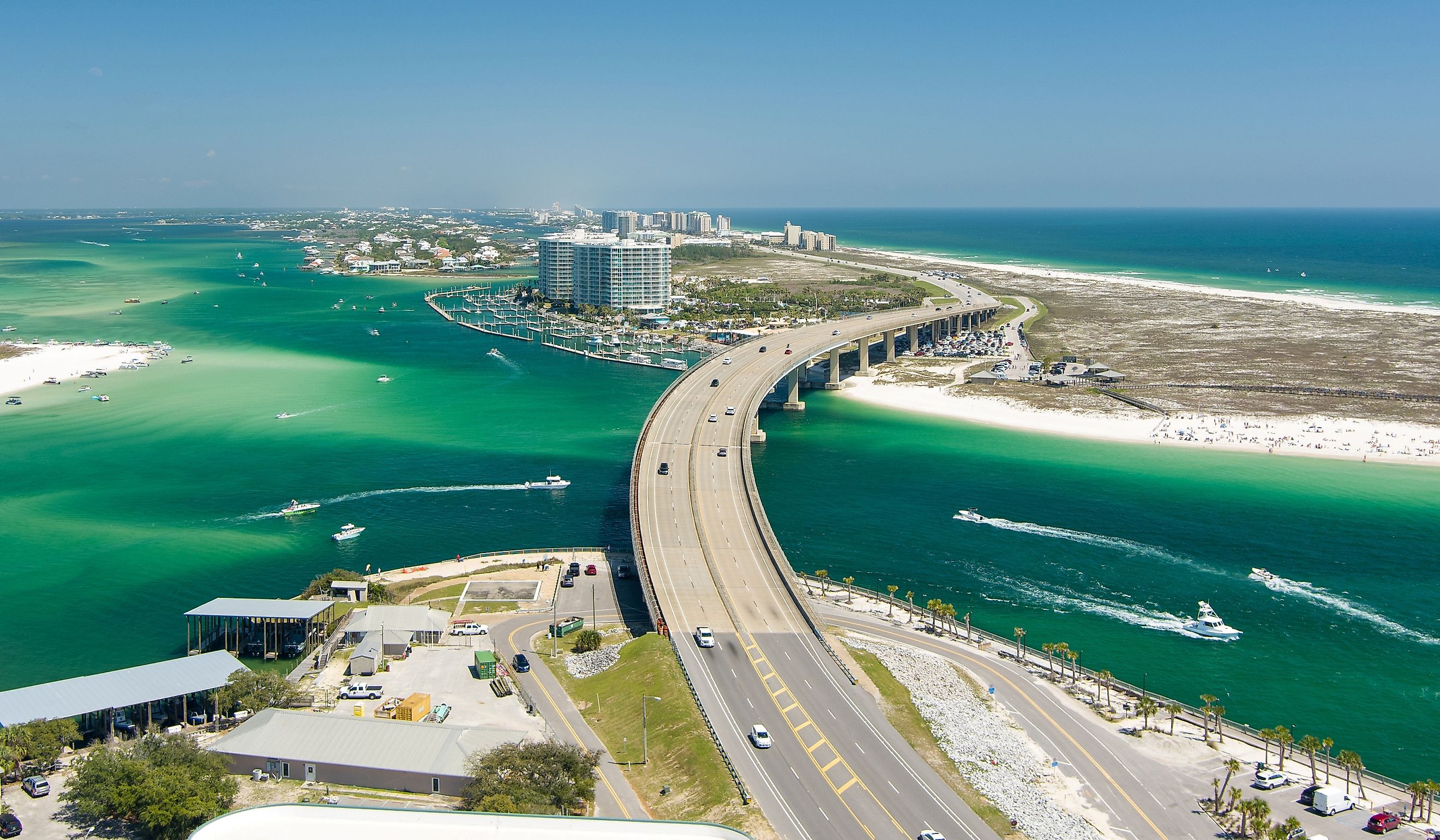 Aerial view of Orange Beach, Alabama.