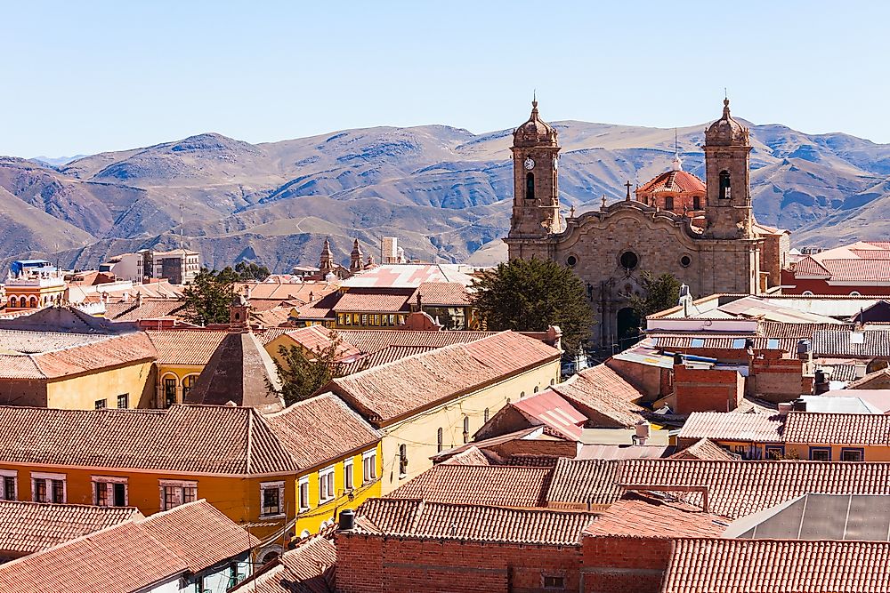 An aerial view of Potosi, Bolivia.