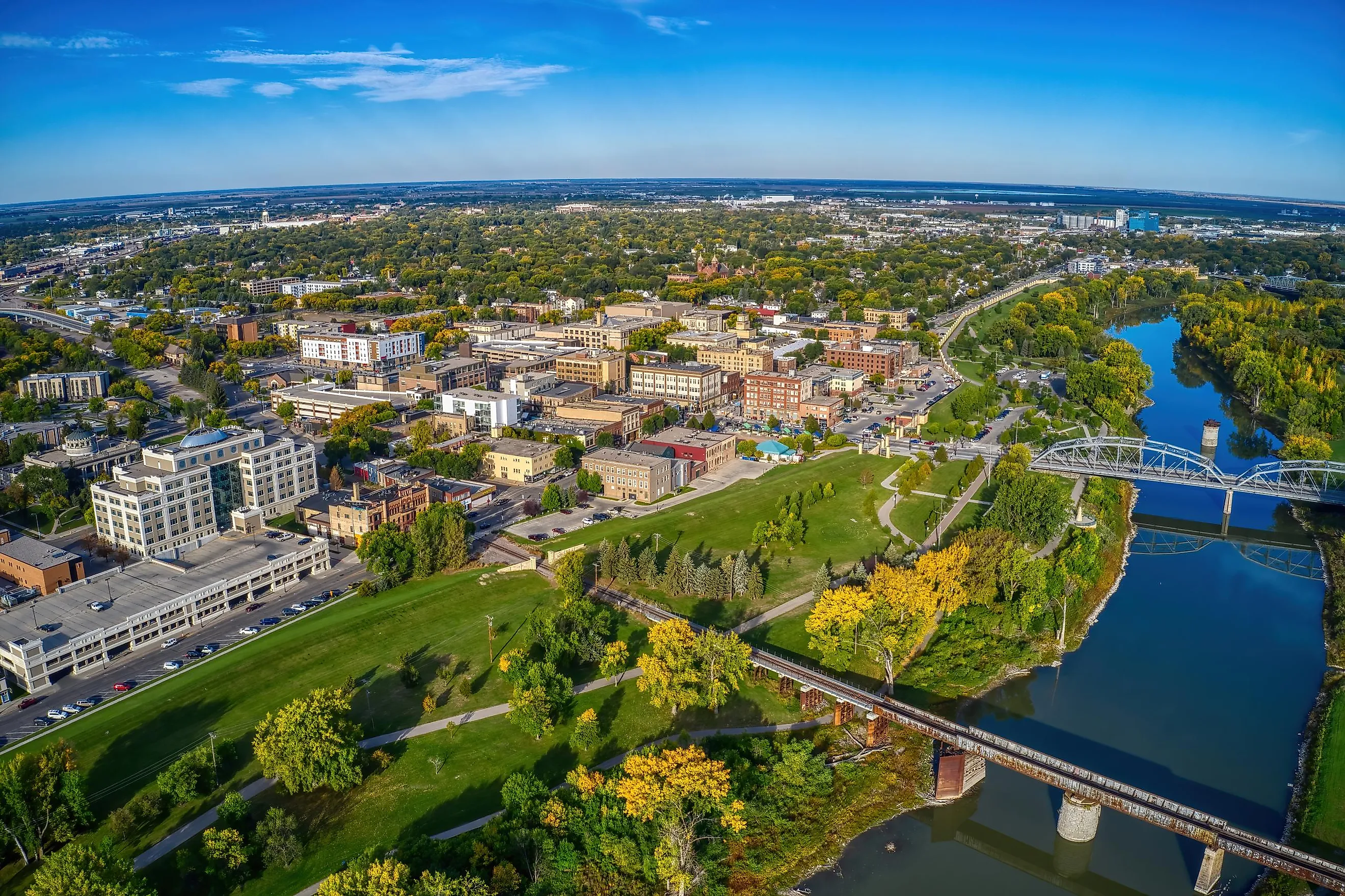 Aerial View of Grand Forks, North Dakota 