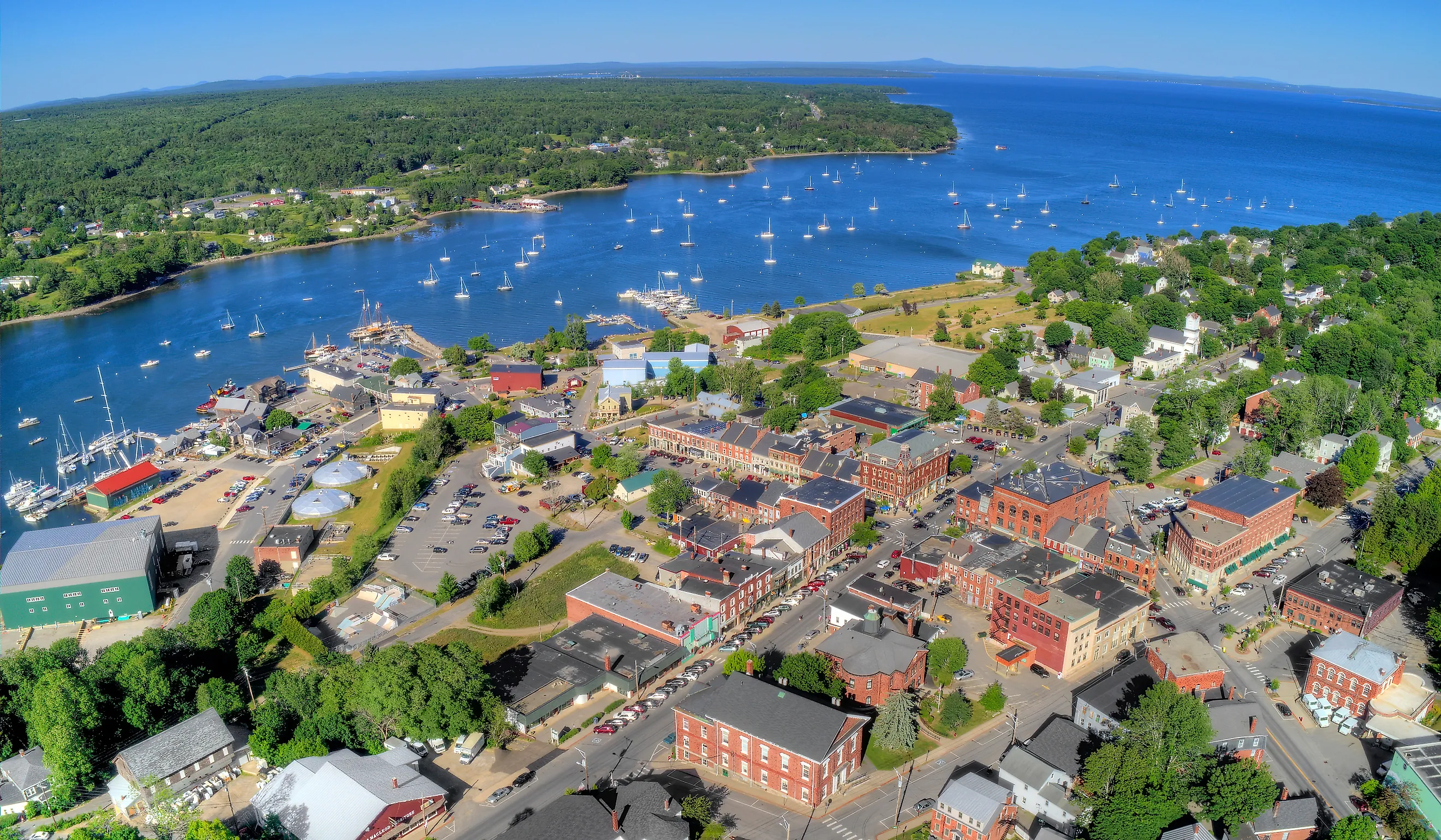 Aerial view of Belfast, Maine.