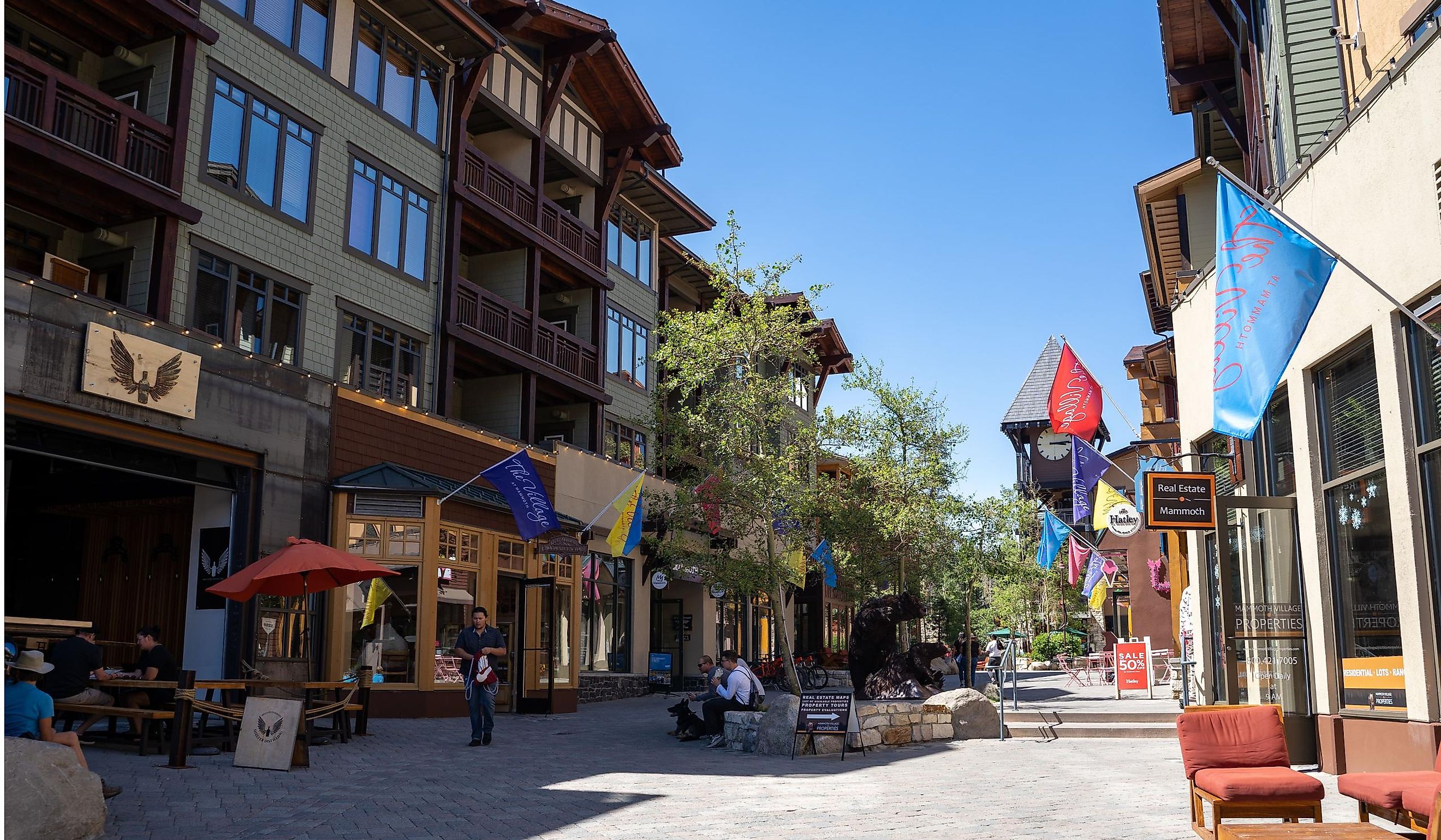 View of the Village at Mammoth Lakes, California. Editorial credit: melissamn / Shutterstock.com