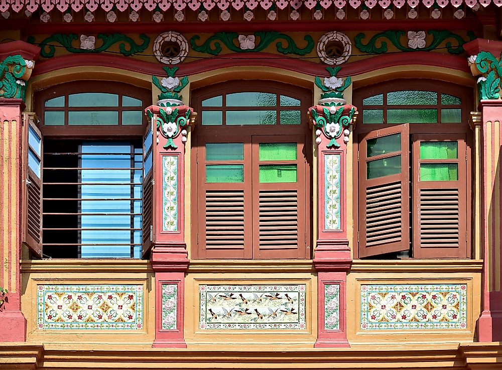 Shutters of a traditional house in Singapore.