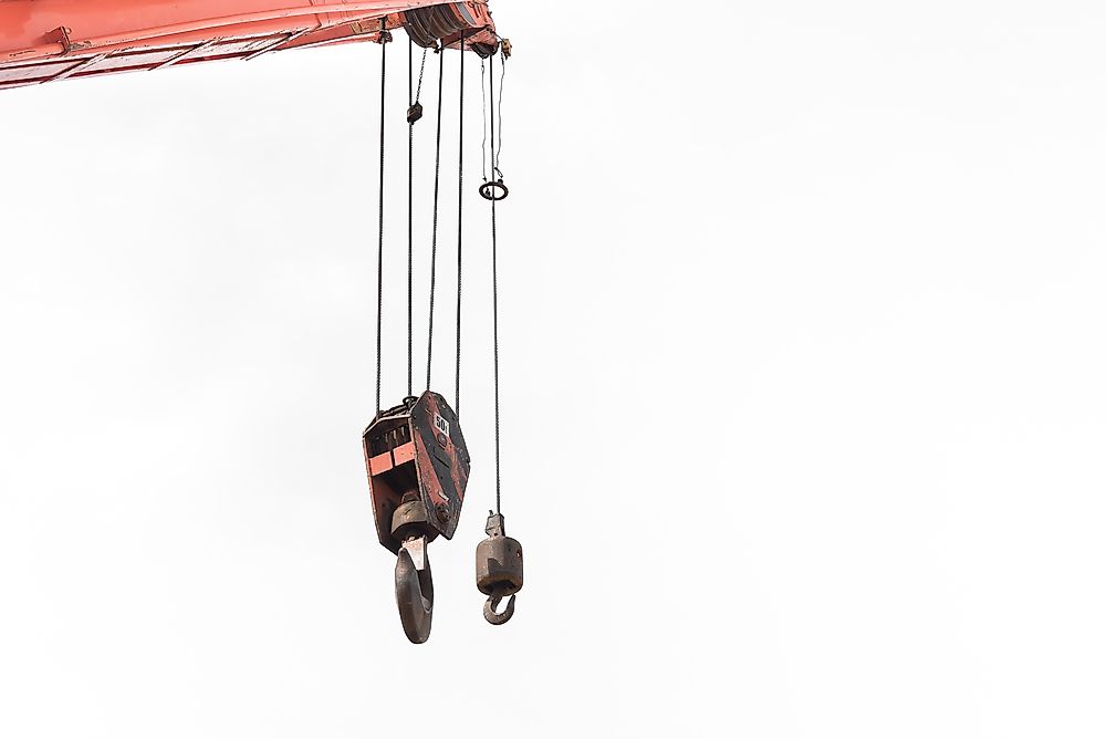 Special equipment is used to lift things weighing as much as tons.