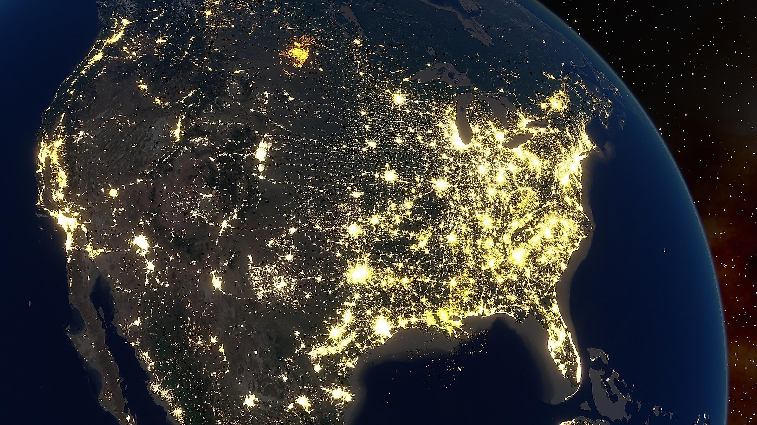 Five distinctive physical regions divide the North American continent: western mountain region, the Great Plains, the varied eastern region, the so-called Canadian Shield, and the Caribbean.
