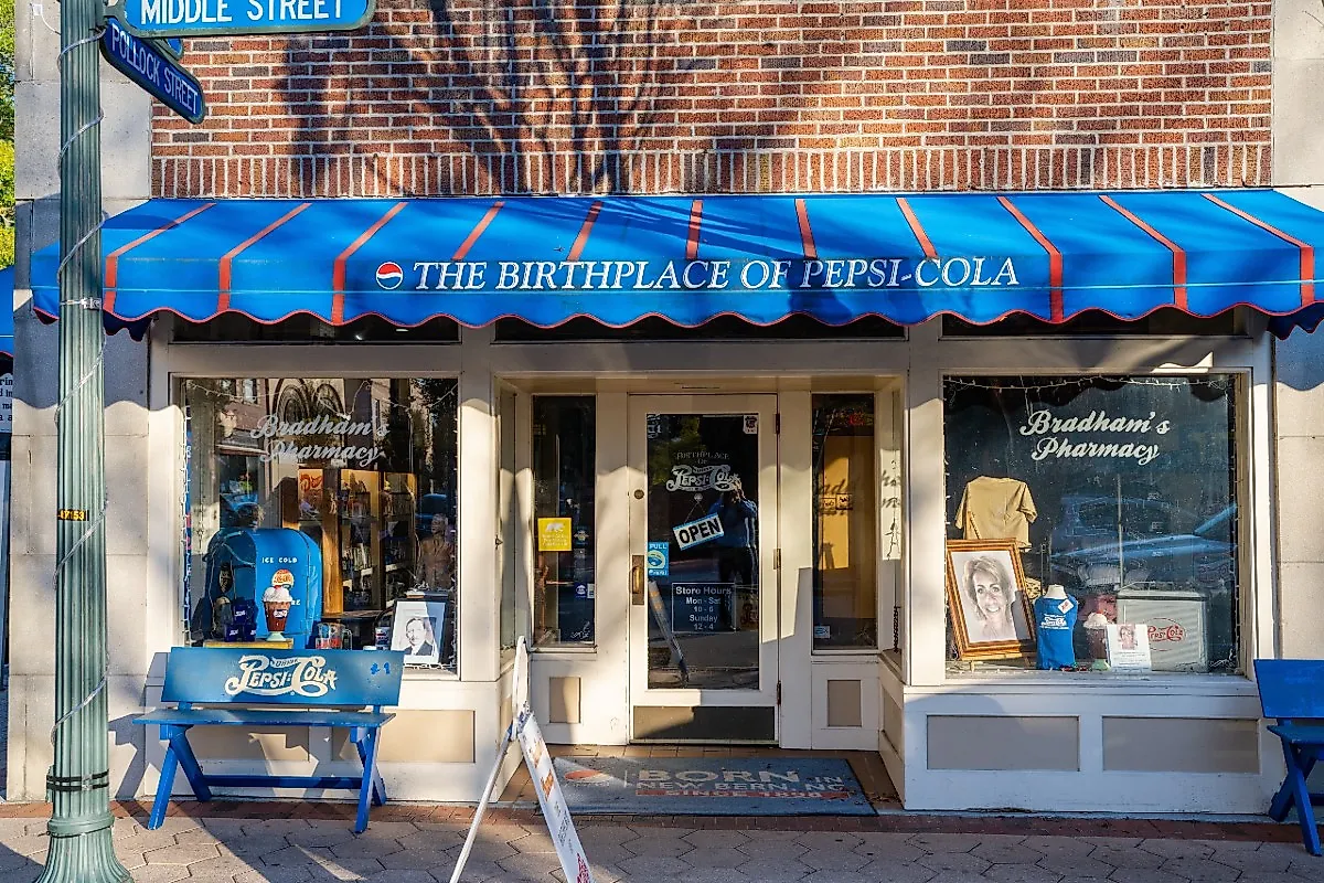 Bradham's Pharmacy is the Birthplace of Pepsi-Cola in New Bern, North Carolina. Image credit Kyle J Little via Shutterstock