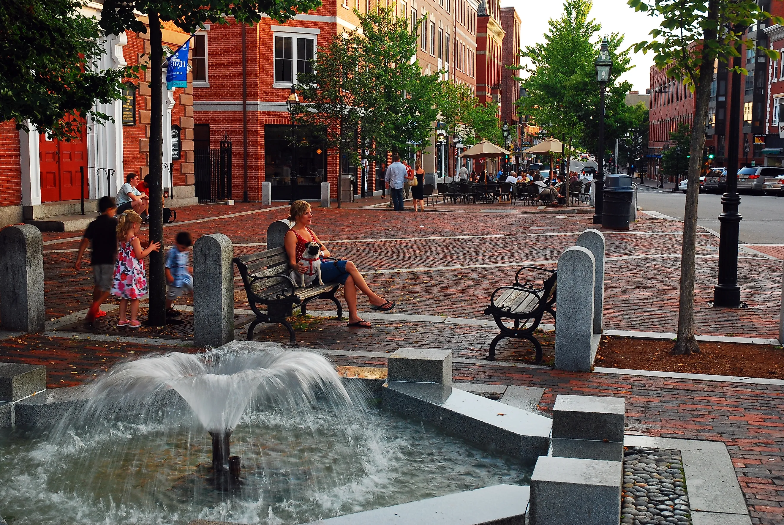 The beautiful downtown area in Portsmouth, New Hampshire.