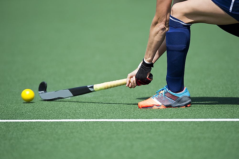A field hockey player.