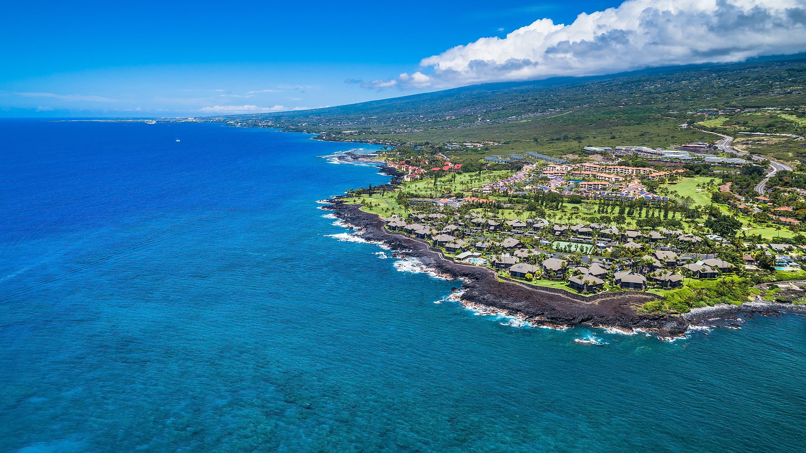 Aerial view of Kailua, Hawaii.