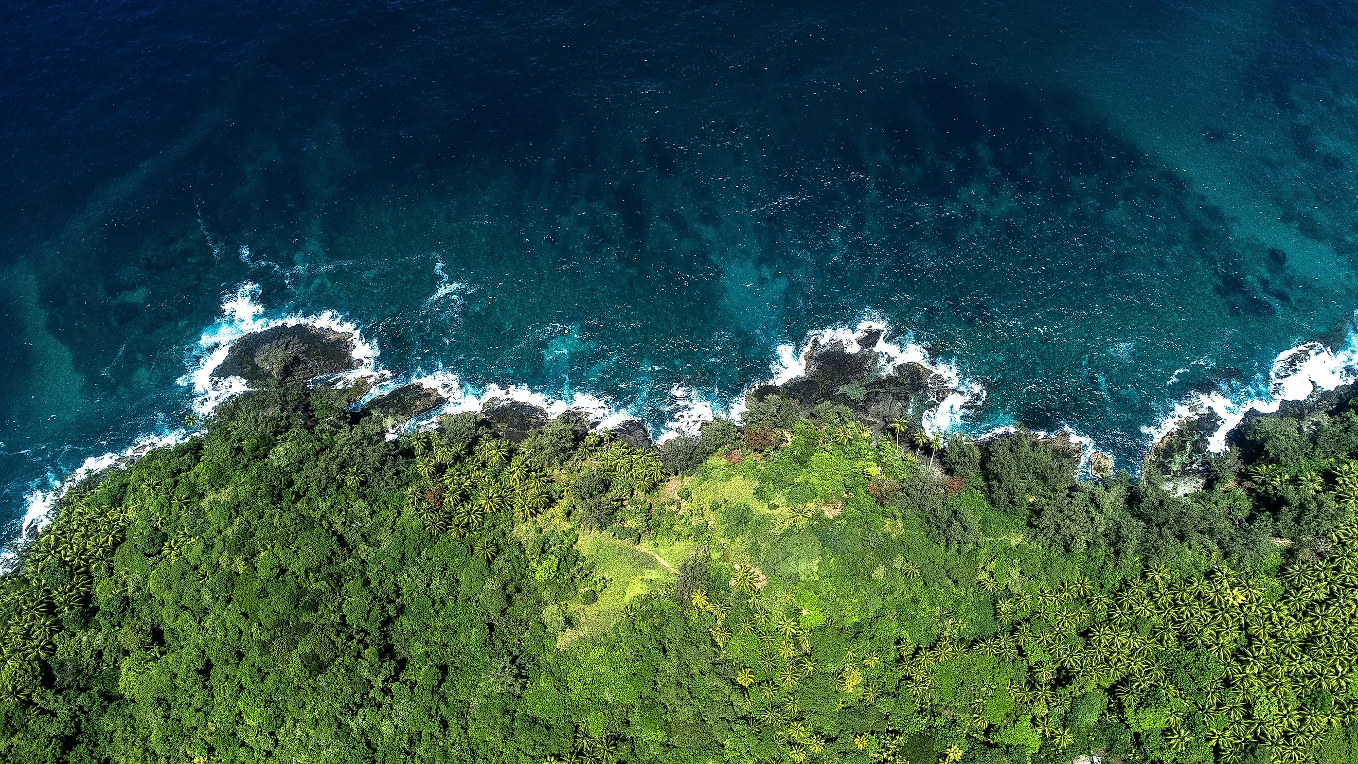 Aerial of Gona Bara Bara Island in Milne Bay Province of Papua New Guinea 