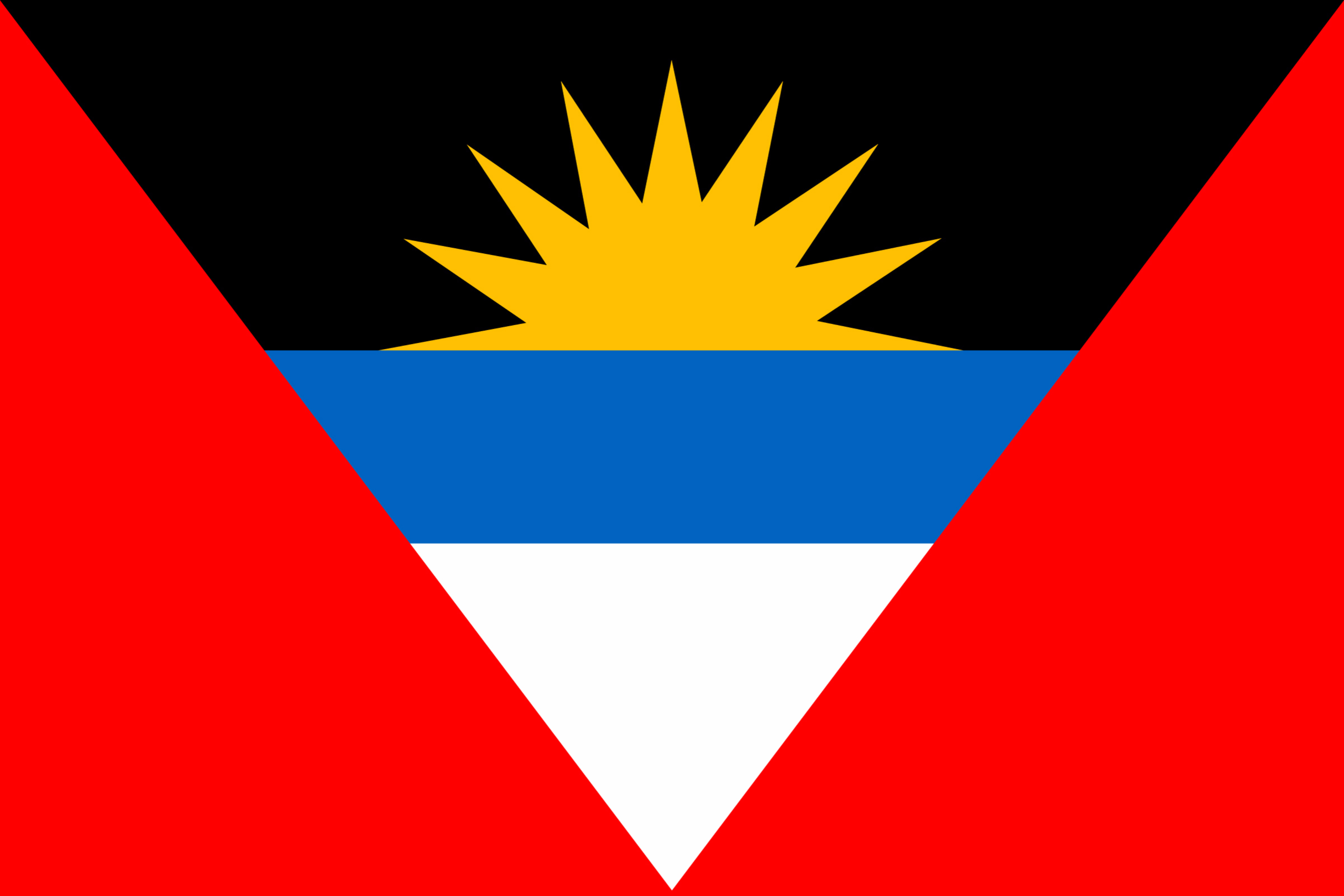 The flag of Antigua and Barbuda.