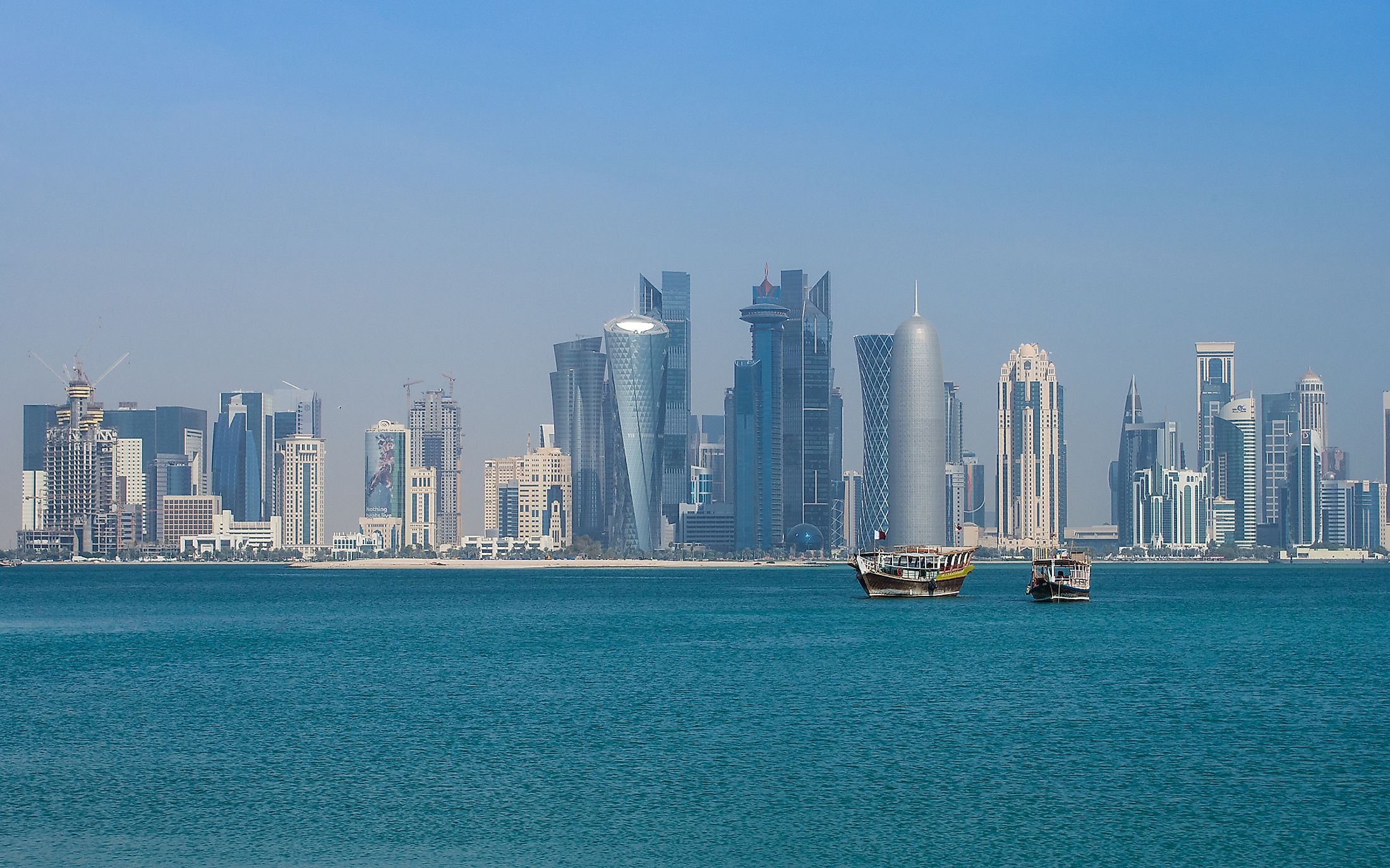 Doha skyline along the Persian Gulf