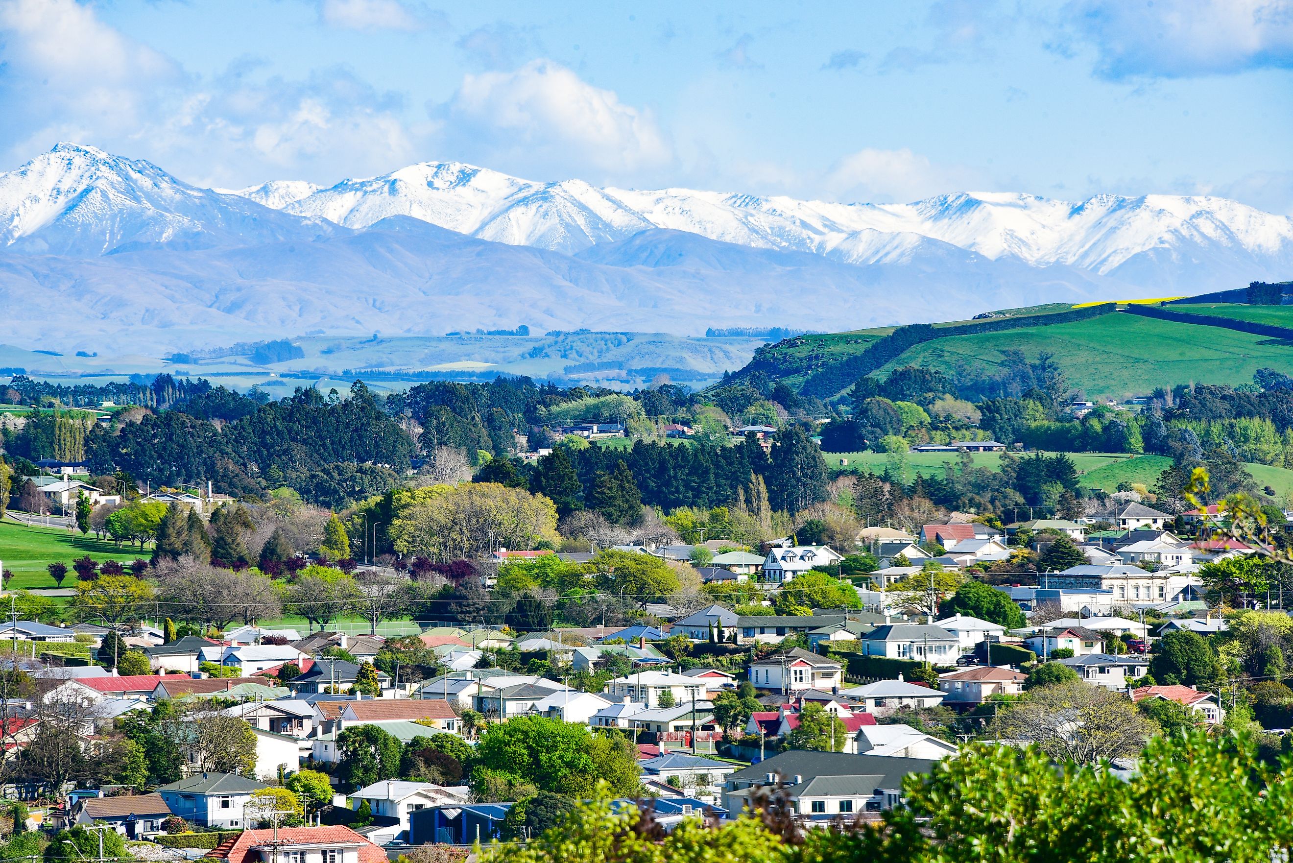 Aerial view of Oamaru, New Zealand.