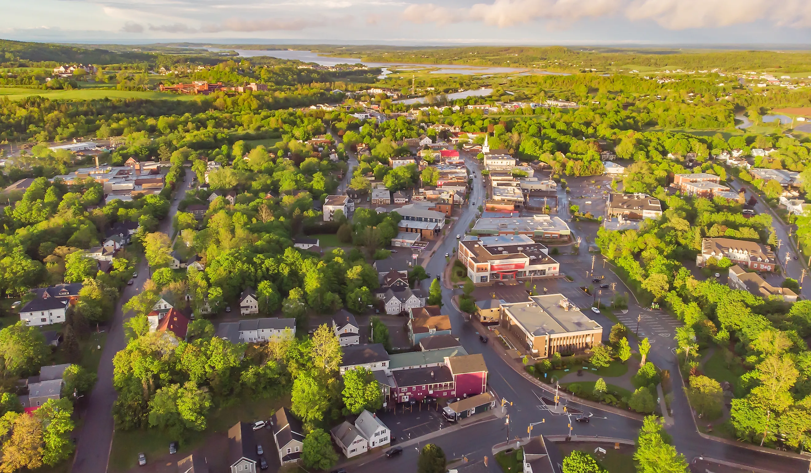 Aerial view of Antigonish, Nova Scotia, Canada.