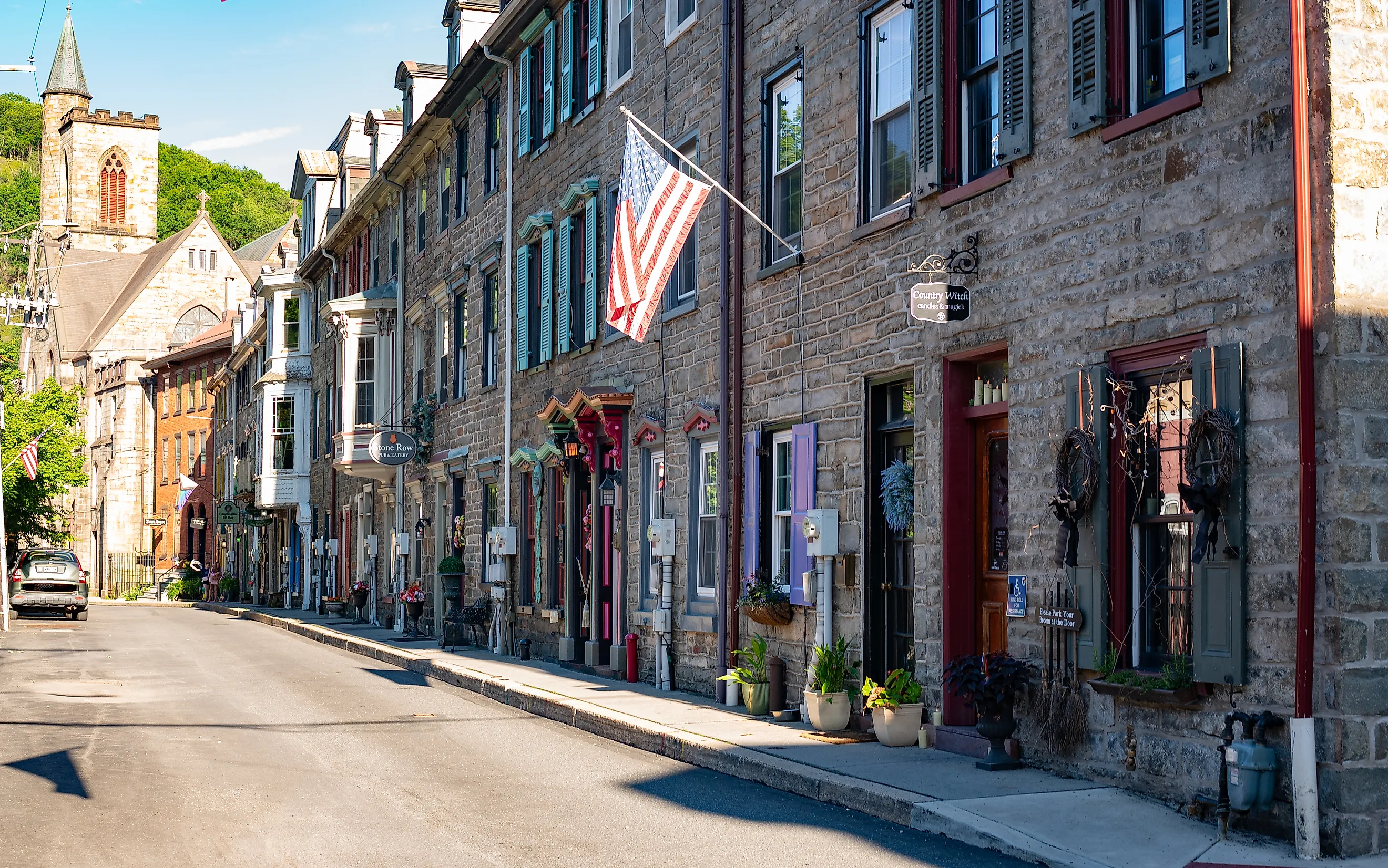 Historic Race Street in Jim Thorpe, Pennsylvania.