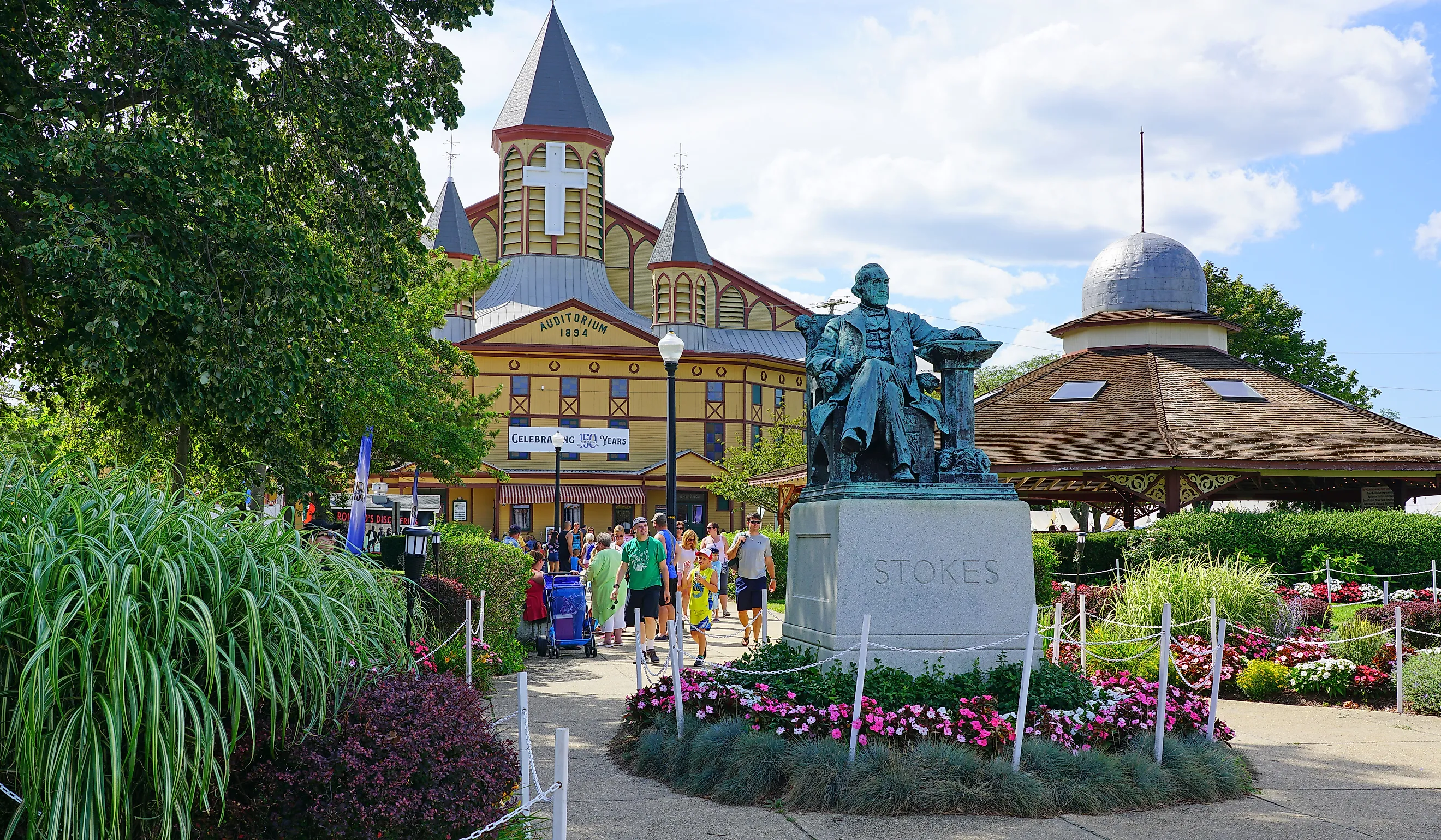 View of the historic Victorian 1894 Methodist Auditorium in Ocean Grove. Editorial credit: EQRoy / Shutterstock.com