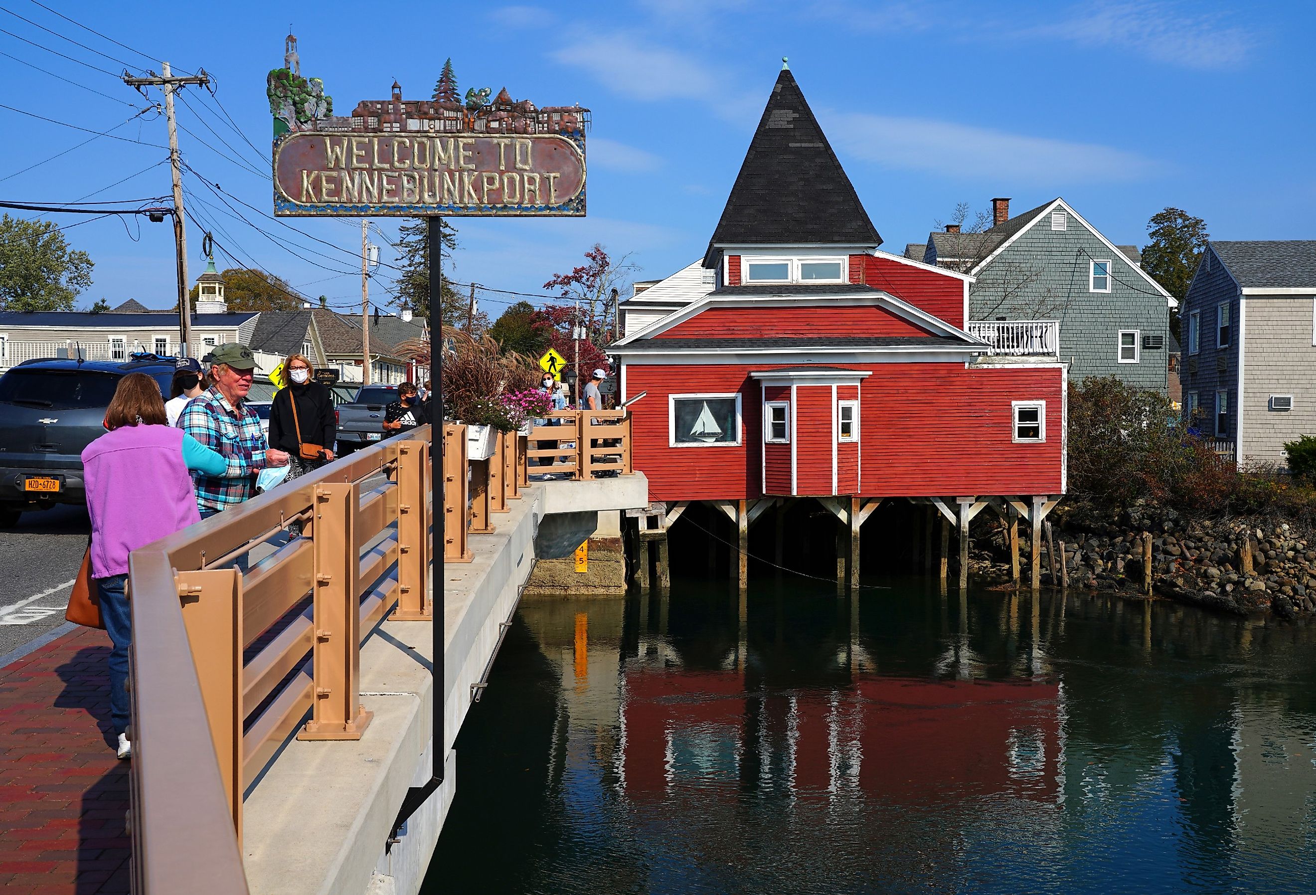 People and buildings in Kennebunkport, Maine. Image credit EQRoy via Shutterstock