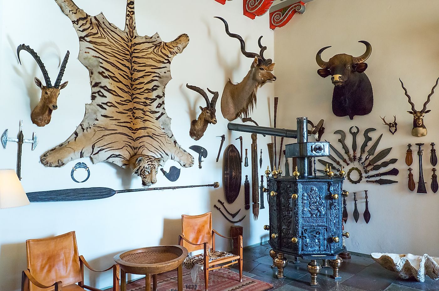 Trophies in the Hunting Hall of the Egeskov castle. Image credit: Gimas/Shutterstock.com