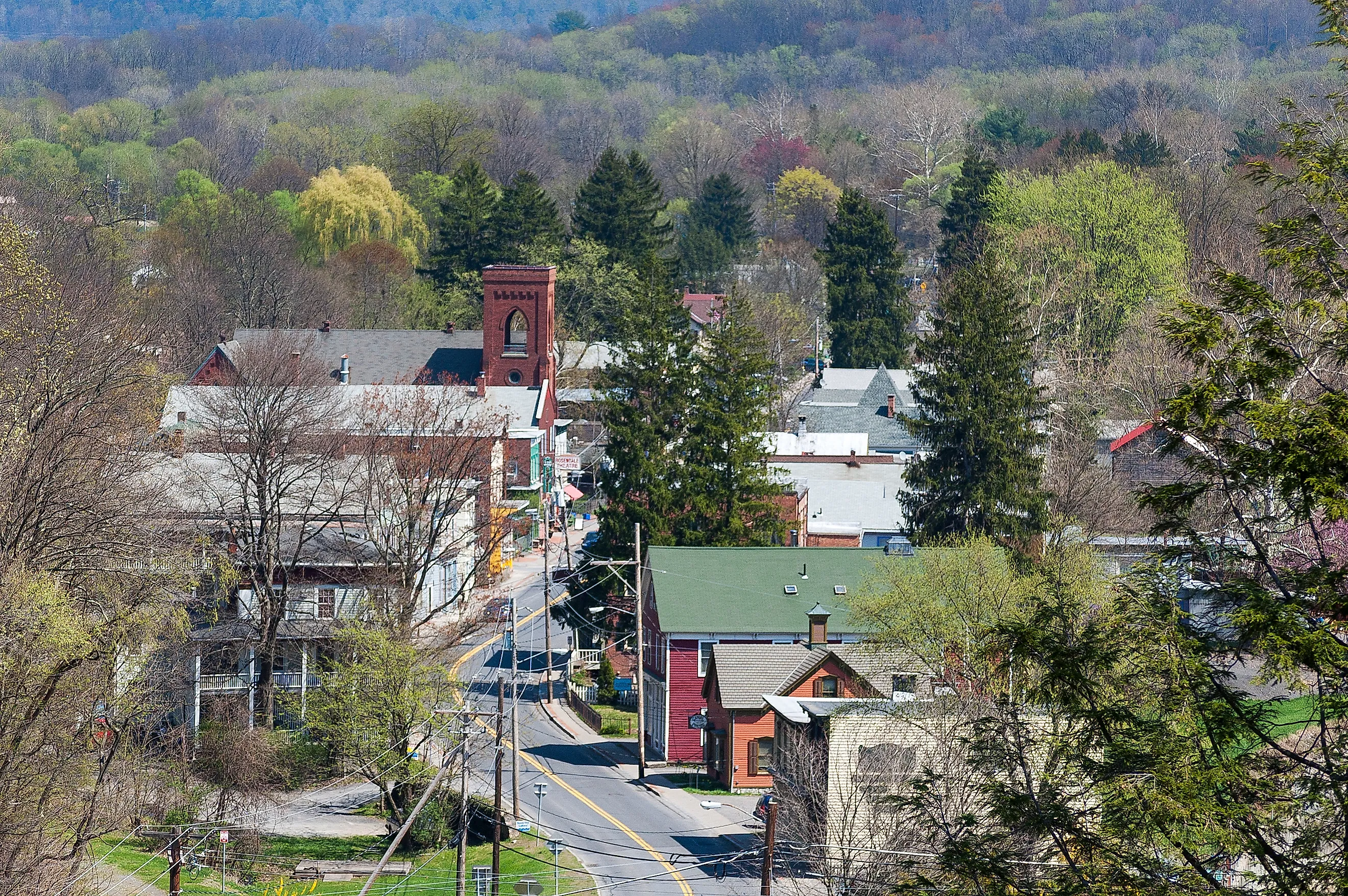 Aerial View of Rosendale, New York.