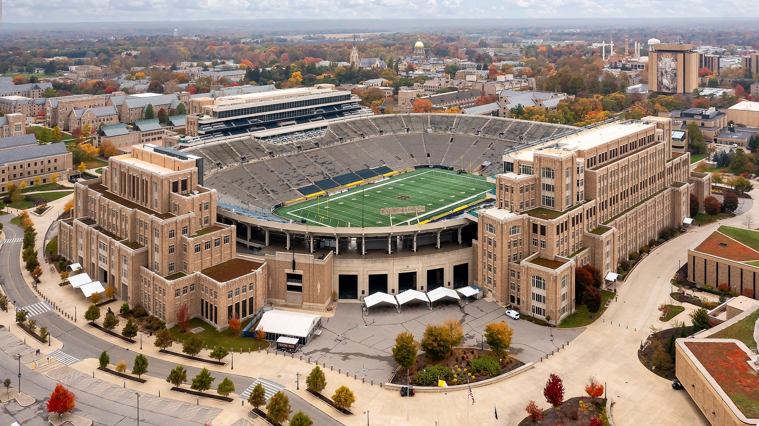 Notre Dame Stadium in South Bend, Indiana, featured in the film Rudy.