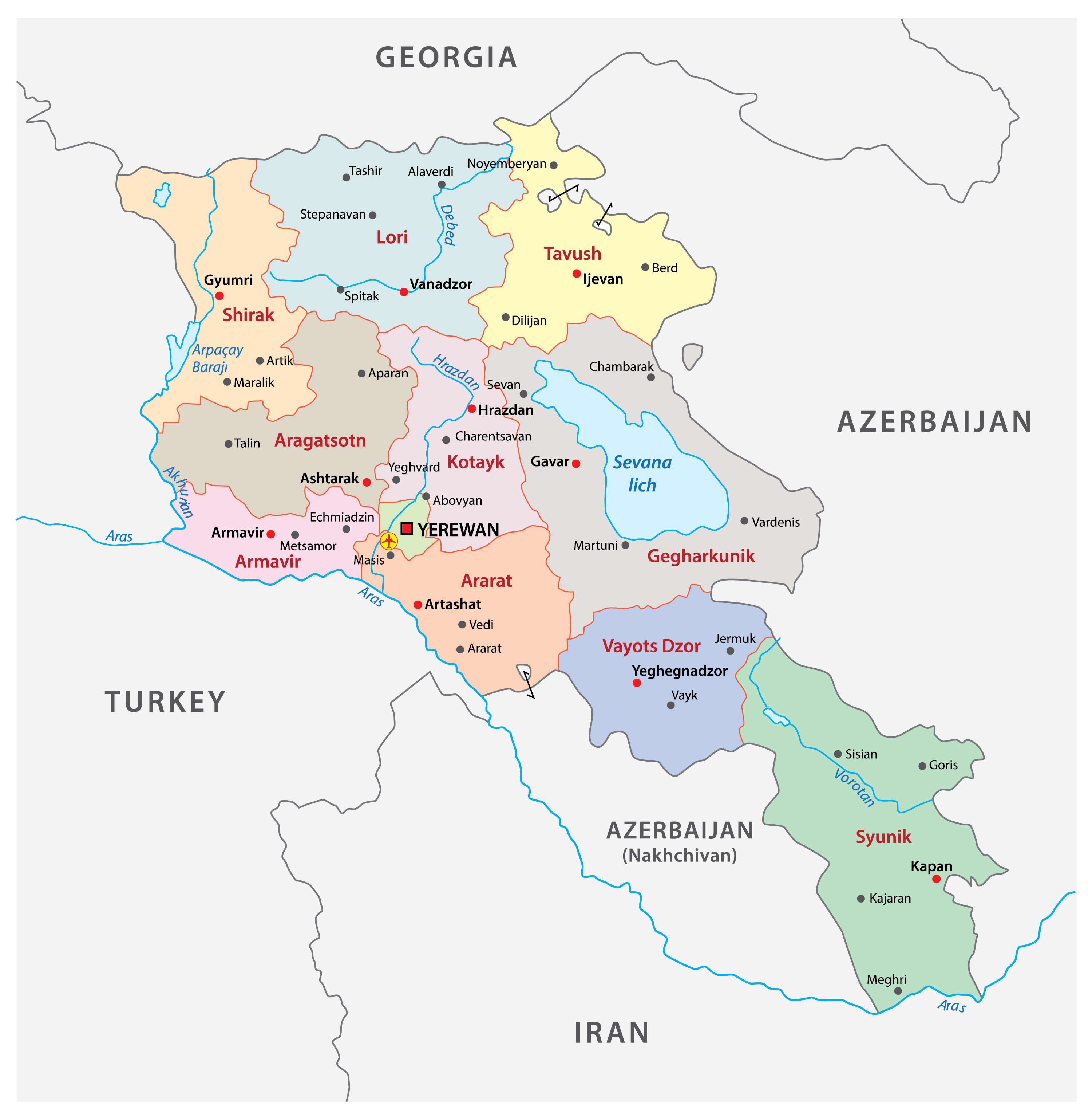 Map of Armenia (today)  Armenia, Armenia travel, Armenian culture