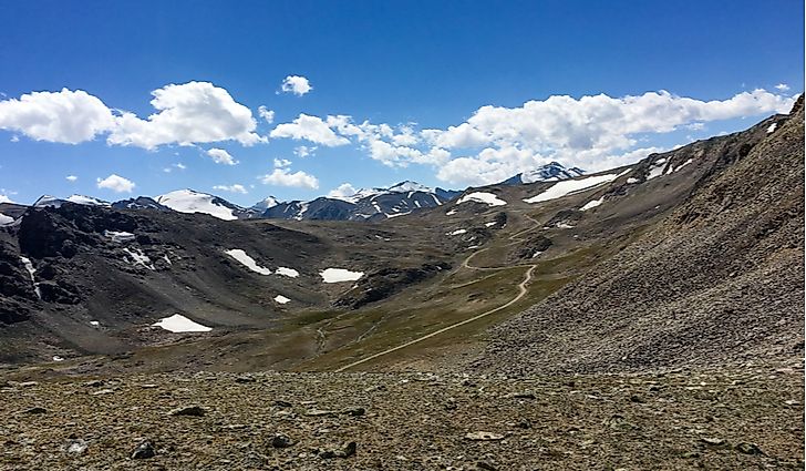 The mountains near Wenquan, China, one of the world's highest settlements.
