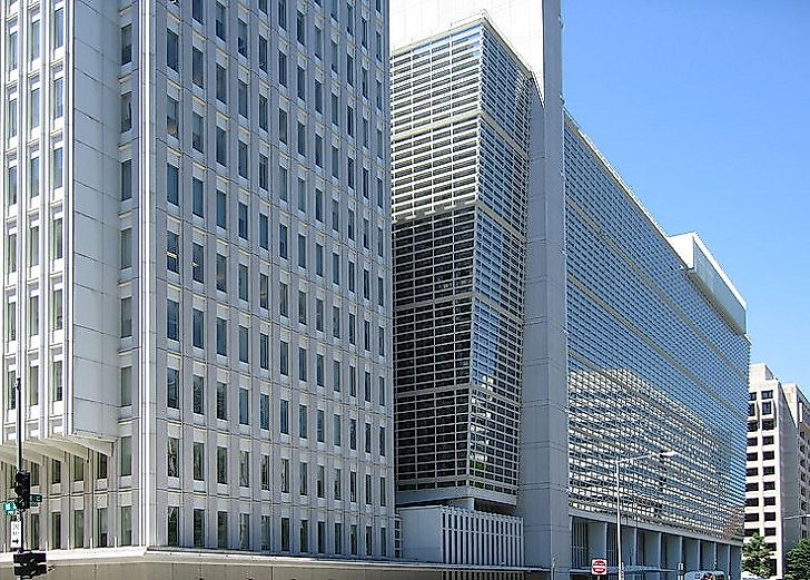 Headquarters of the World Bank, one of the most important multilateral lending institutions in the world, in Washington, D.C., United States.