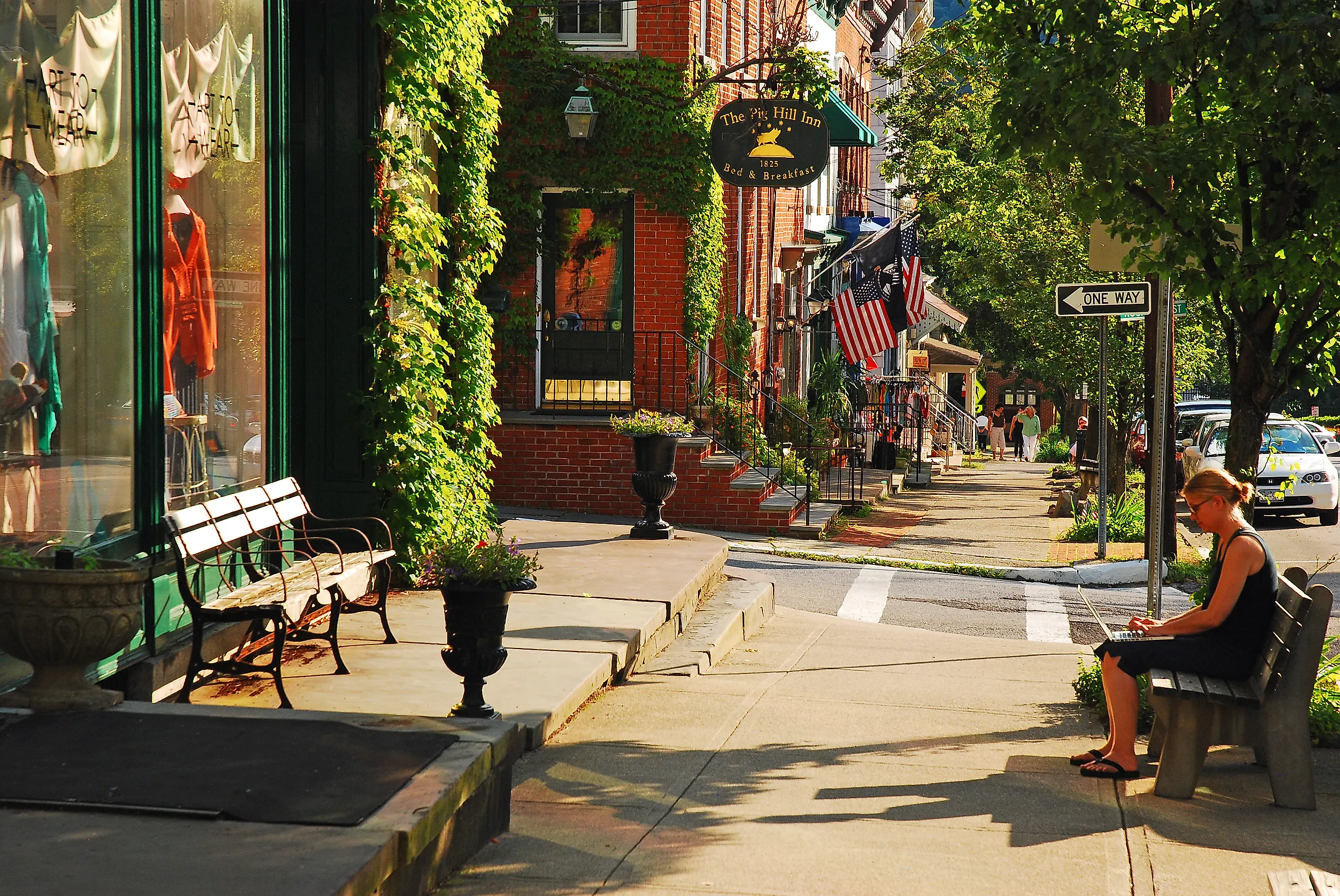 Shops and inns in Cold Spring, New York.