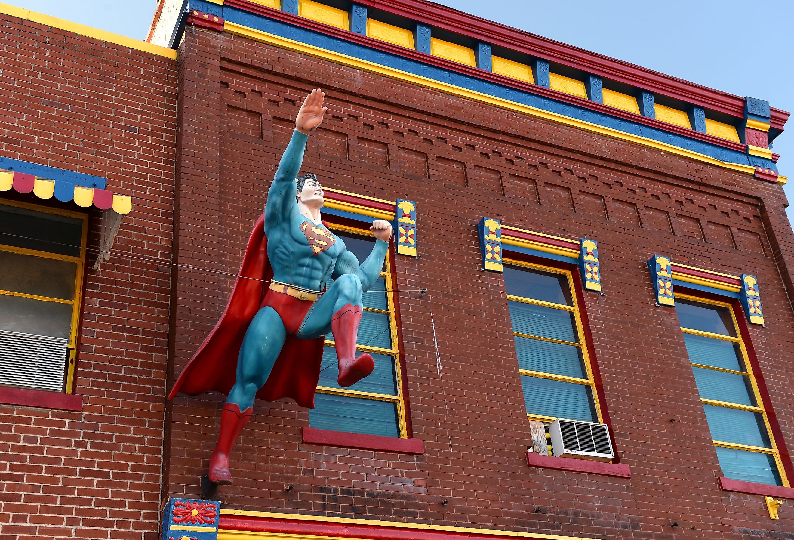 Statue of Superman flying outside the Super Museum in Metropolis, Illinois. Image credit Gino Santa Maria via Shutterstock.