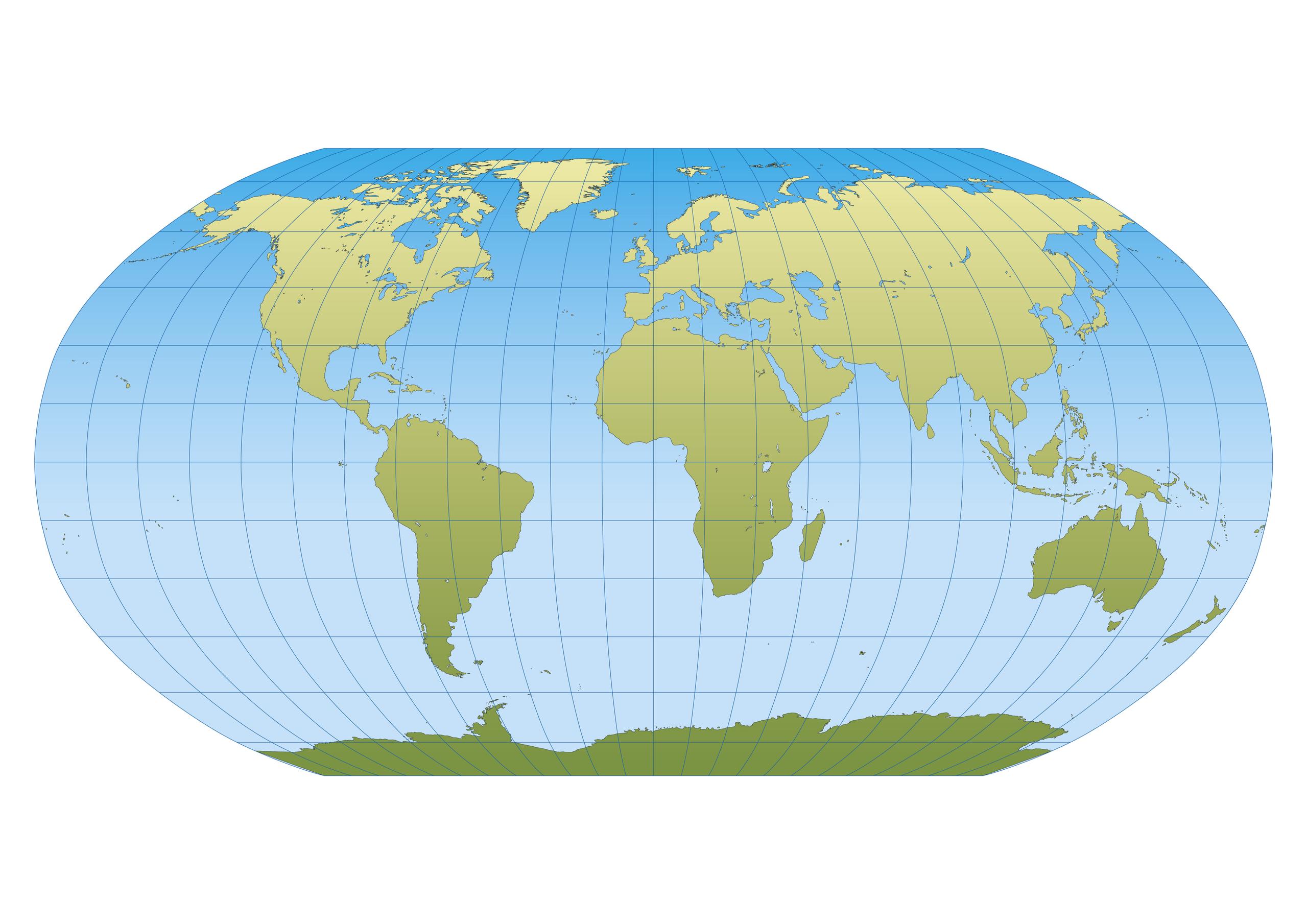 Robinson projection map. 