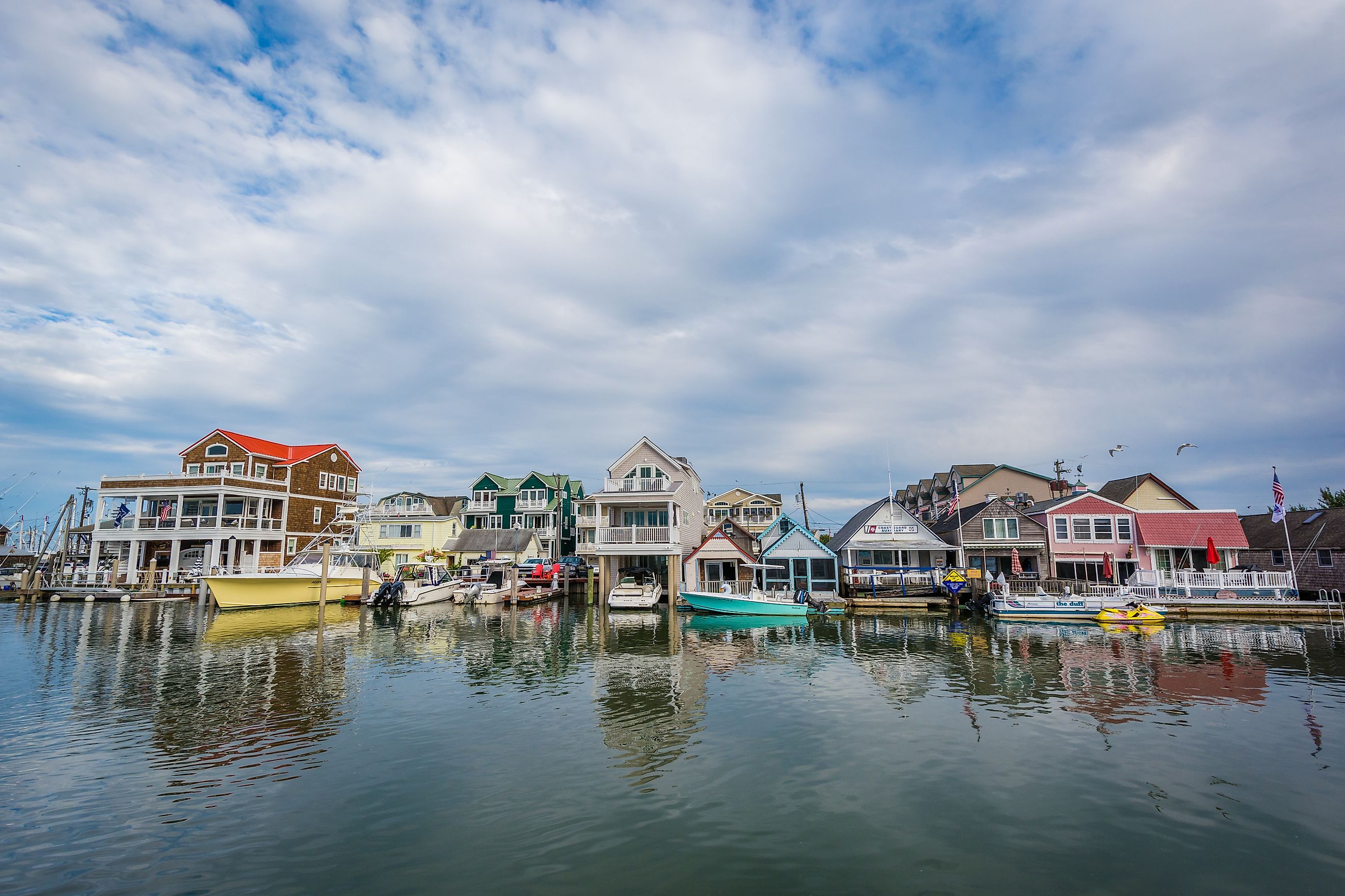 Boathouses in Cape May, New Jersey.