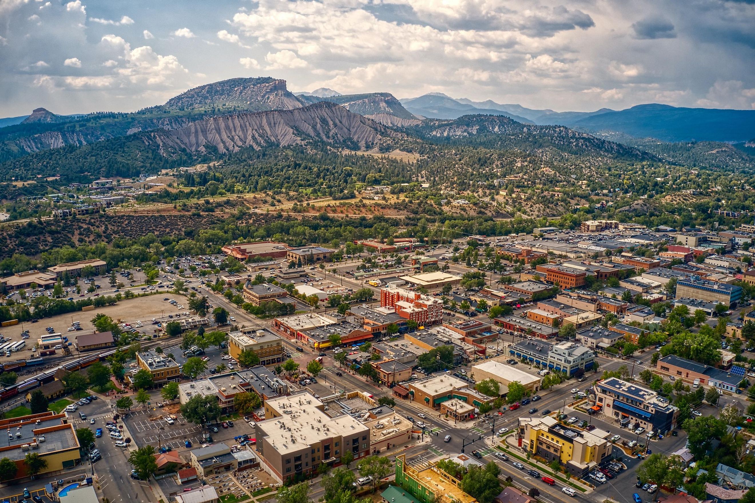 Aerial View of Durango, Colorado in Summer