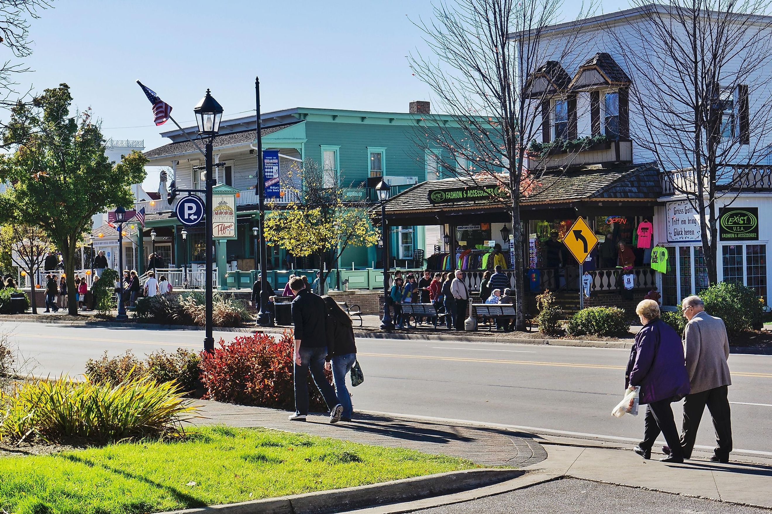 street view in Frankenmuth, Michigan via RiverNorthPhotography on iStock.com