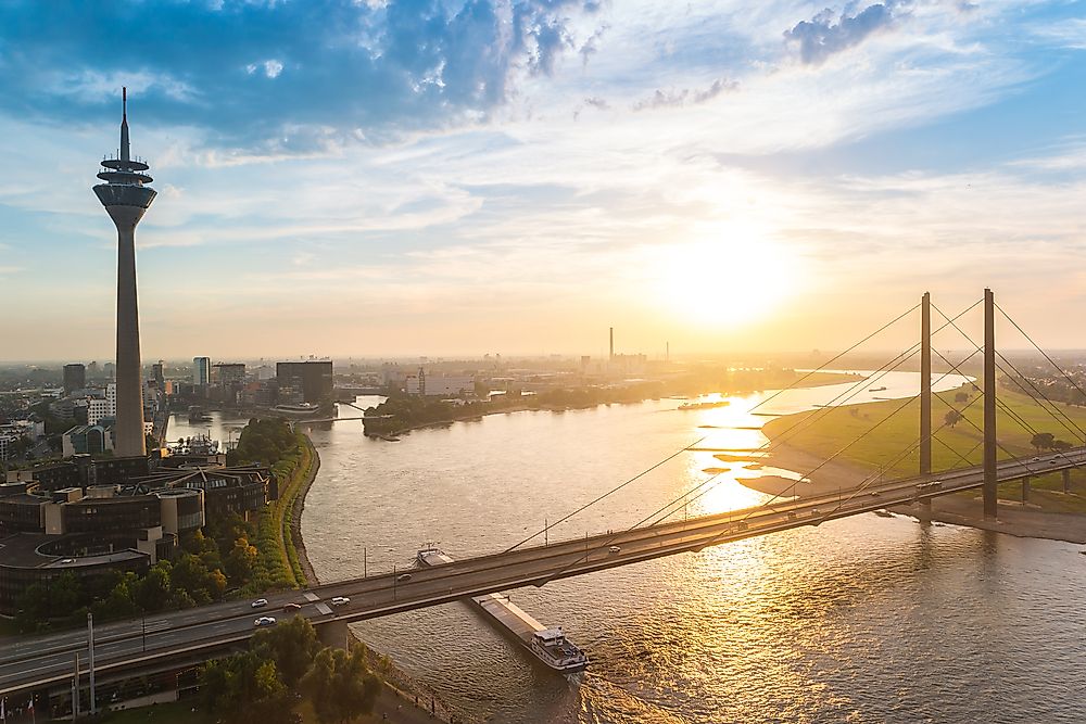 The skyline of Dusseldorf, Germany.