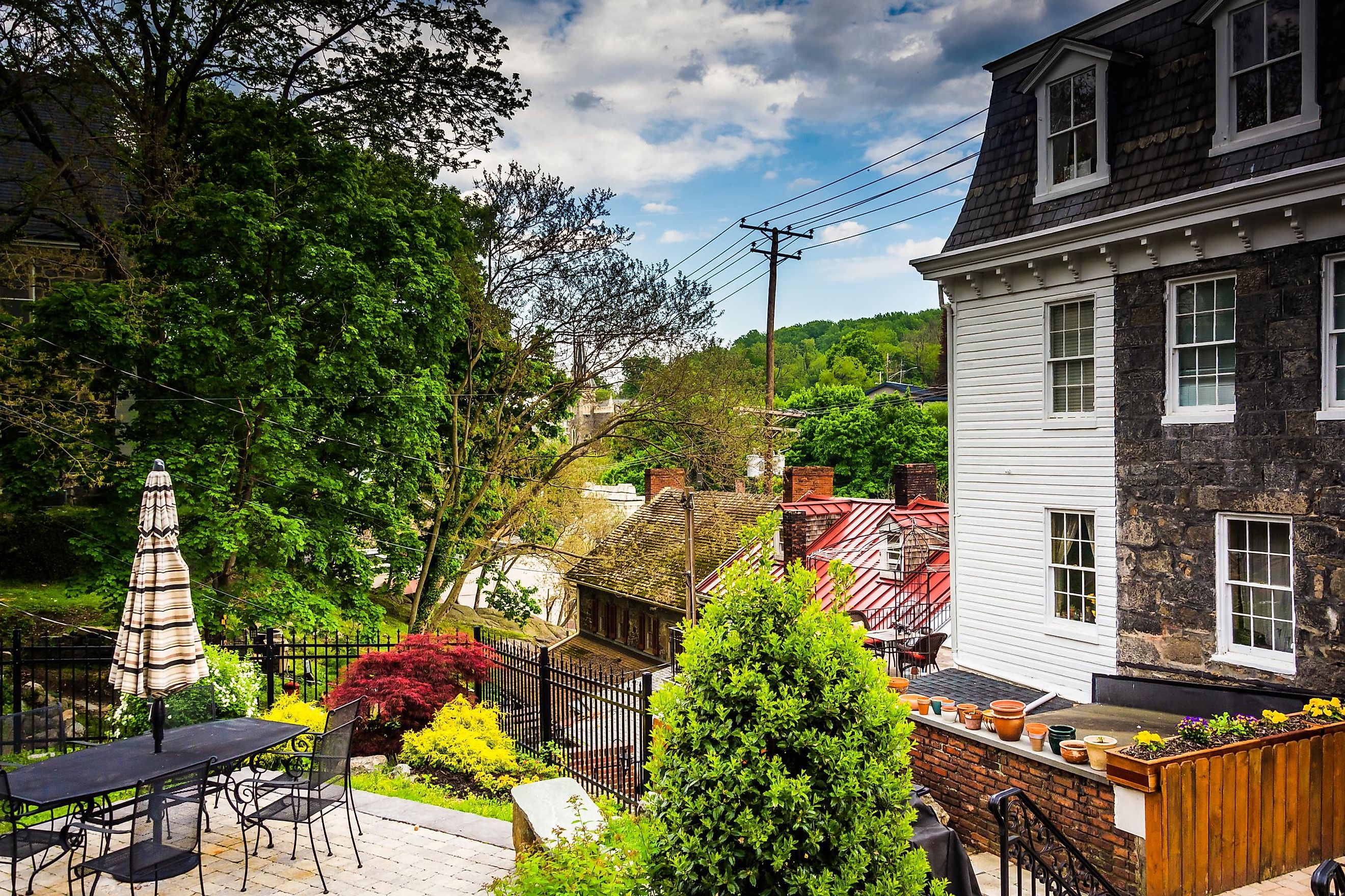 Old buildings in Ellicott City, Maryland.