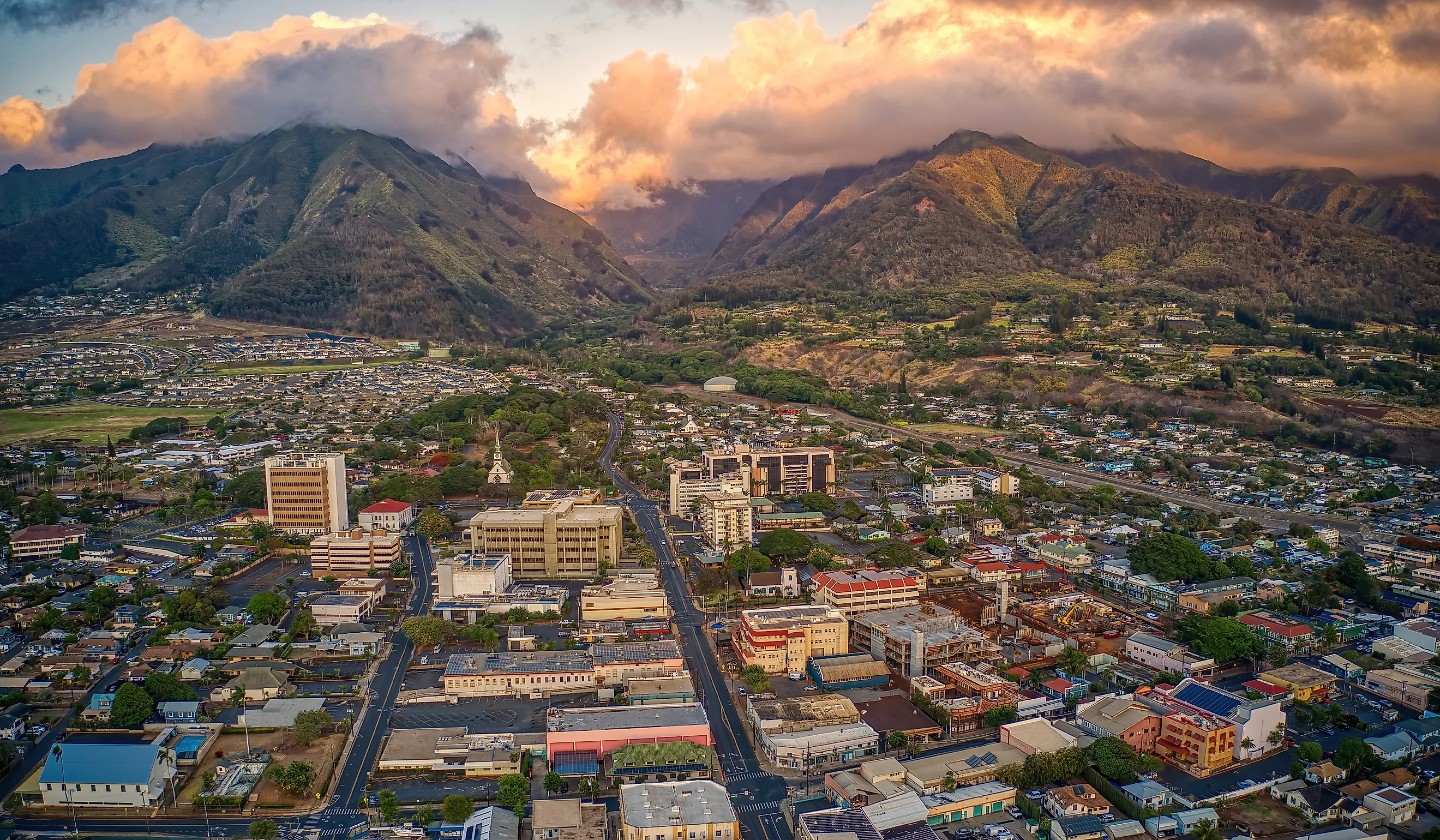 Overlooking downtown Wailuku, Hawaii.