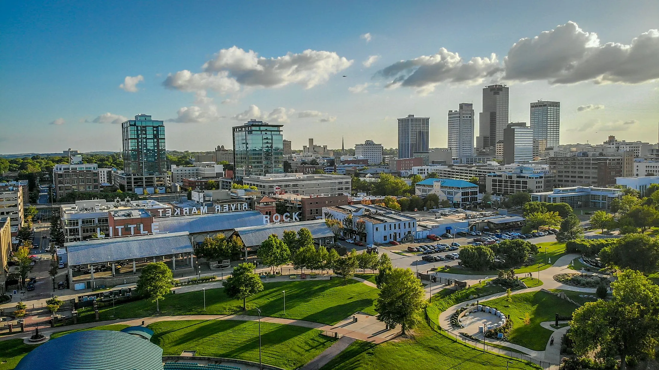 Skyline of downtown Little Rock, Arkansas. Editorial credit: Eduardo Medrano / Shutterstock.com