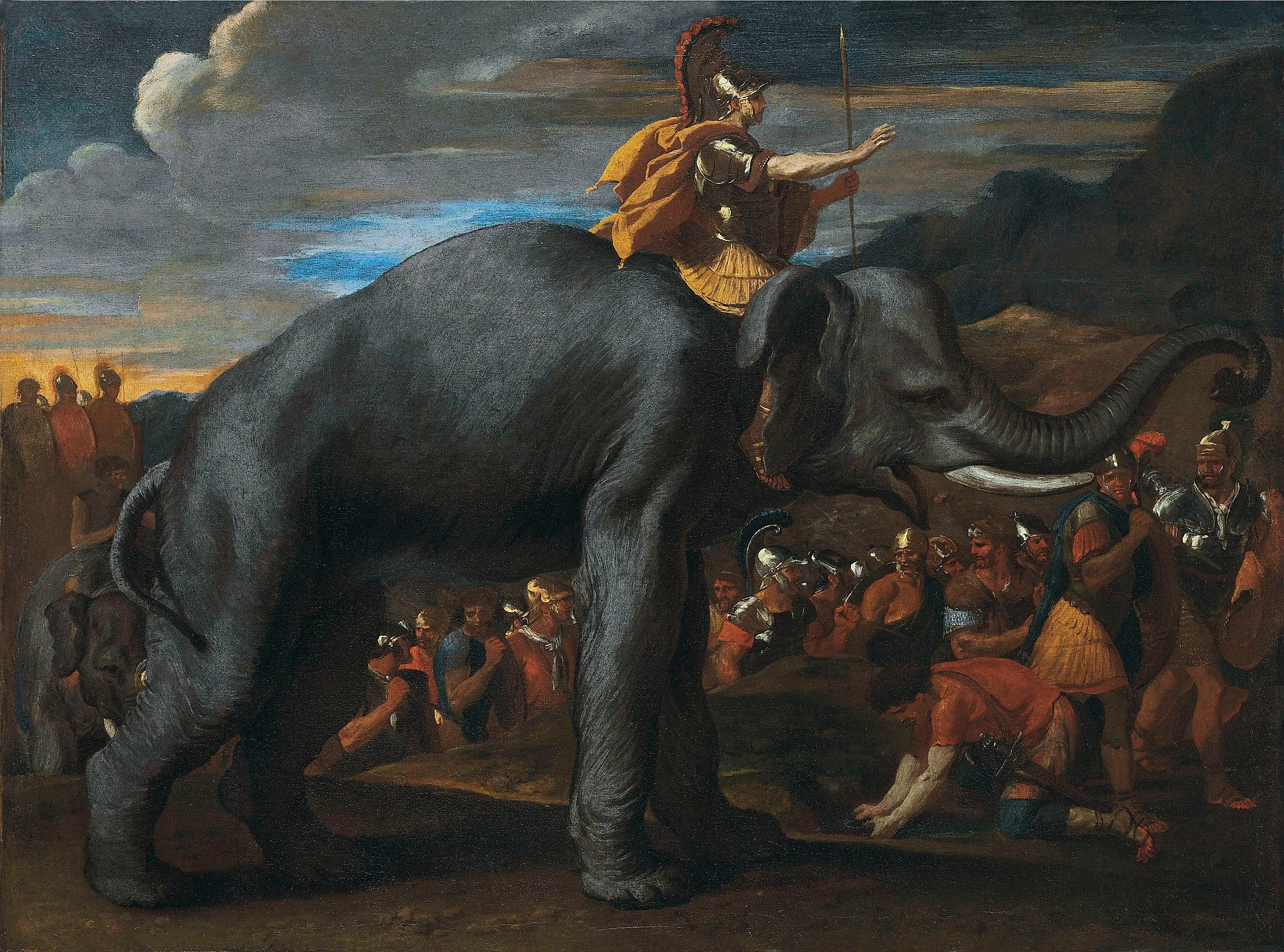 Hannibal Crossing the Alps With War Elephants 