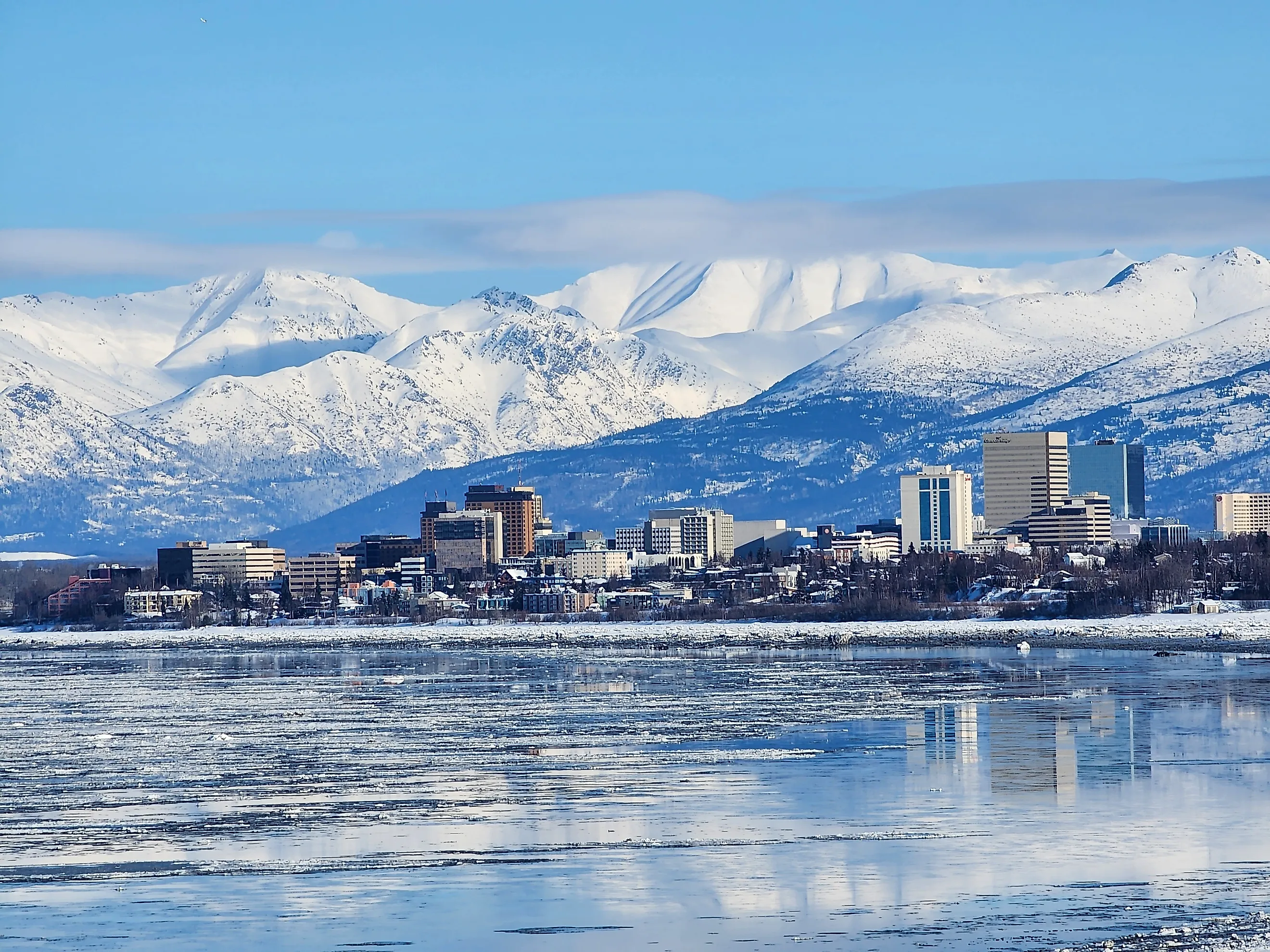 Anchorage, Alaska in the wintertime.