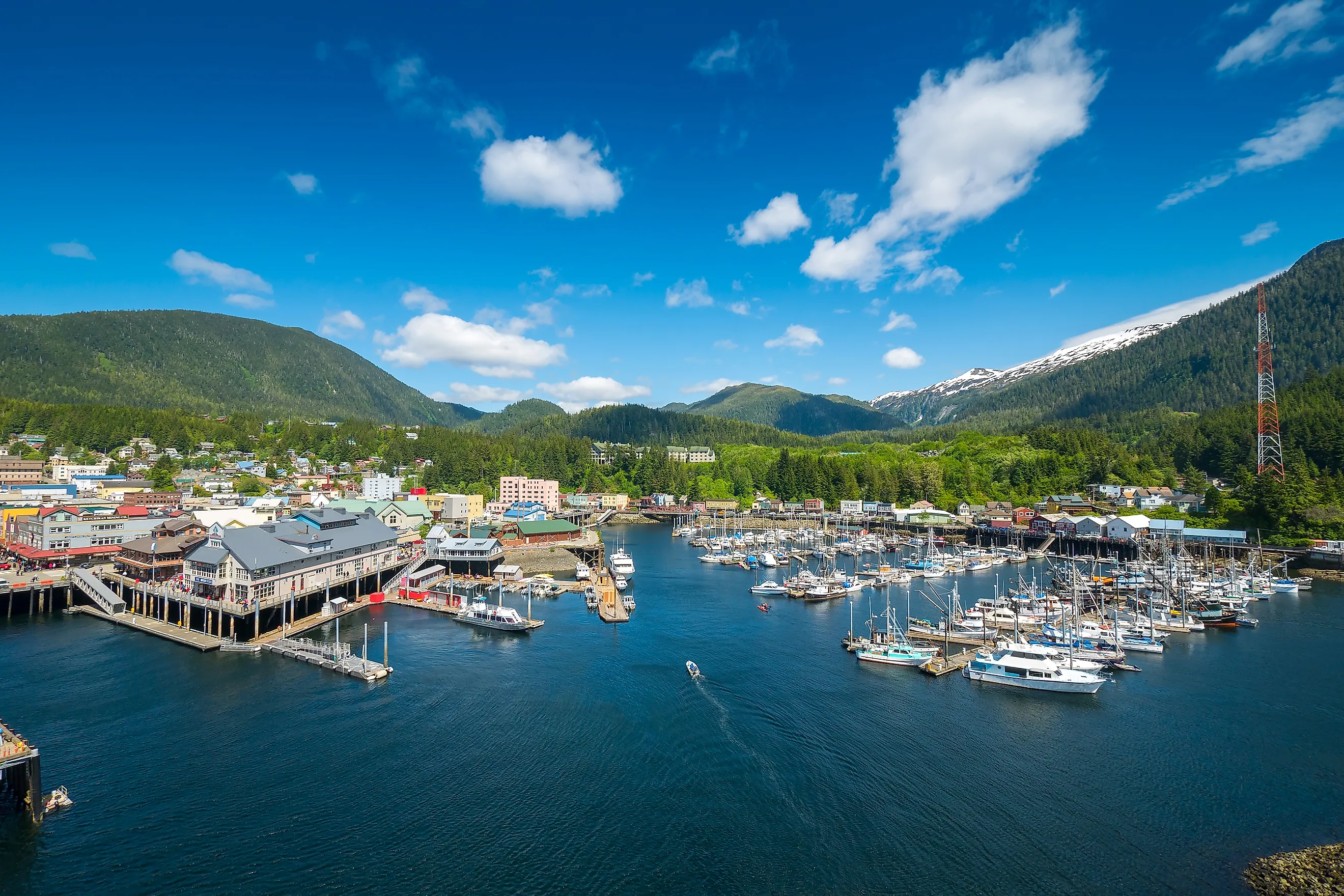 Aerial view of Ketchikan, Alaska.