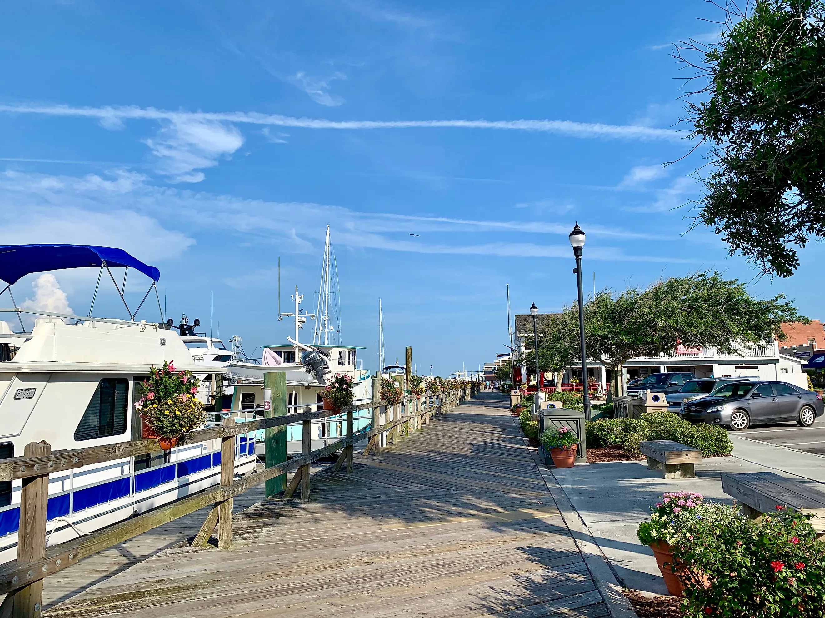 The boardwalk by the waterfront in Beaufort, North Carolina. Image credit: Ryan McGurl via Shutterstock.com.