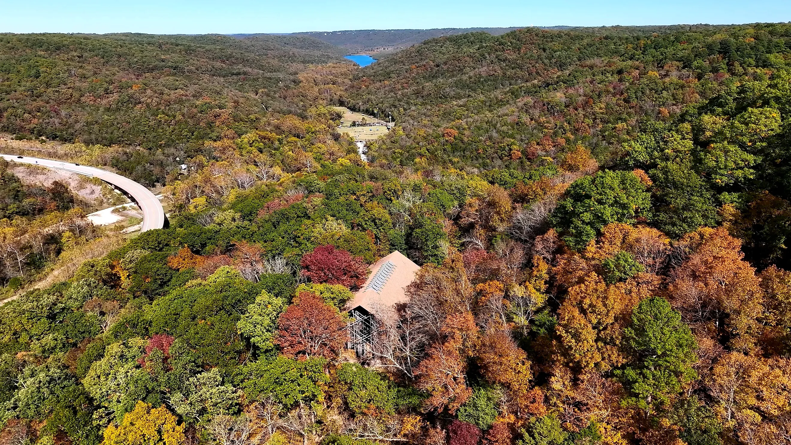 Aerial view of Eureka Springs, Arkansas.