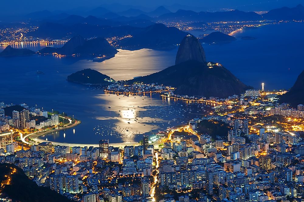 Rio de Janeiro at night.