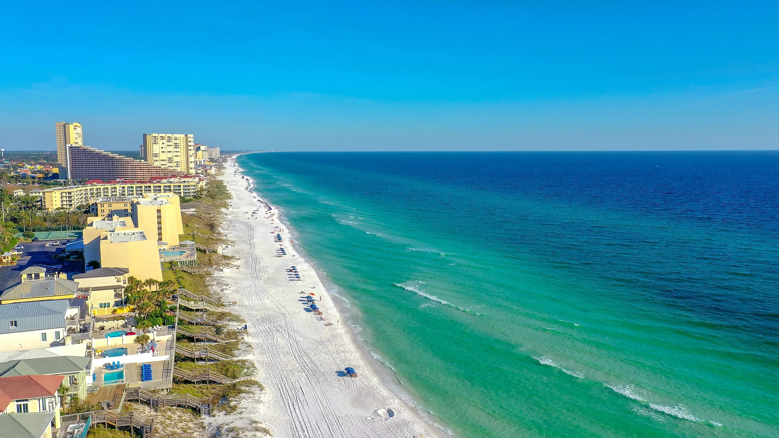 Aerial view of Miramar Beach, Florida.