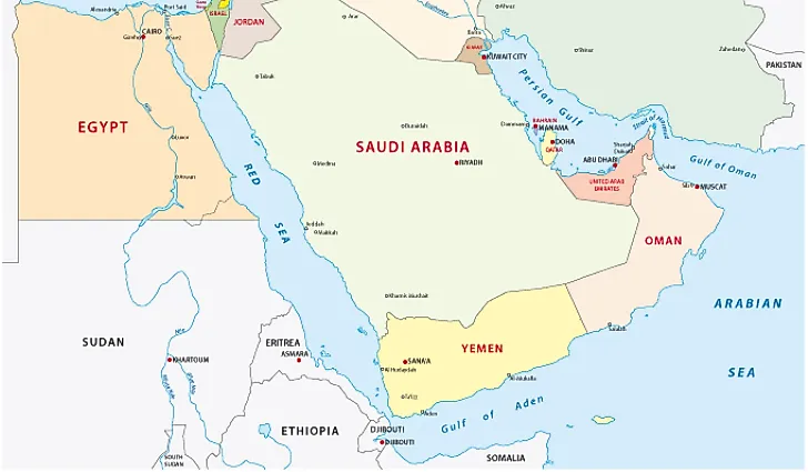 Map showing the Gulf of Aden.
