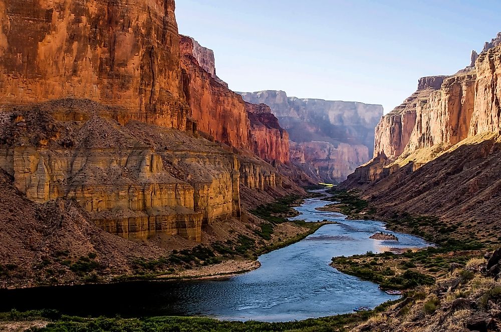 The Colorado River flowing through the Grand Canyon.