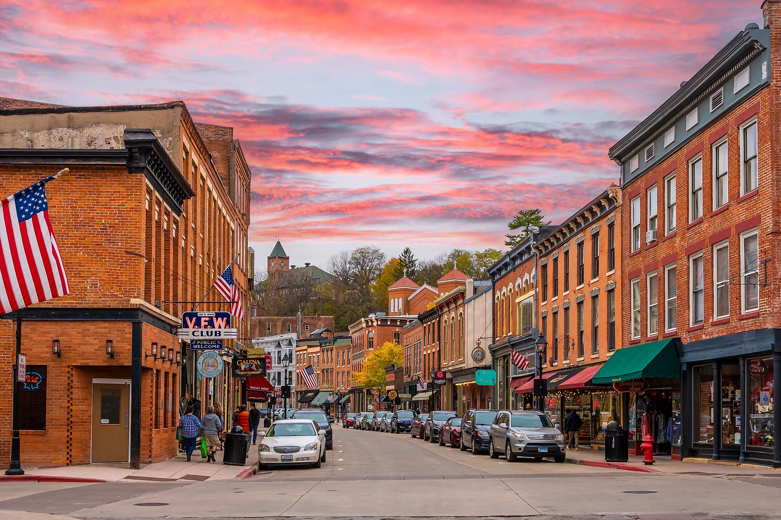 Historical Main Street in Galena, Illinois. Image credit Nejdet Duzen via Shutterstock
