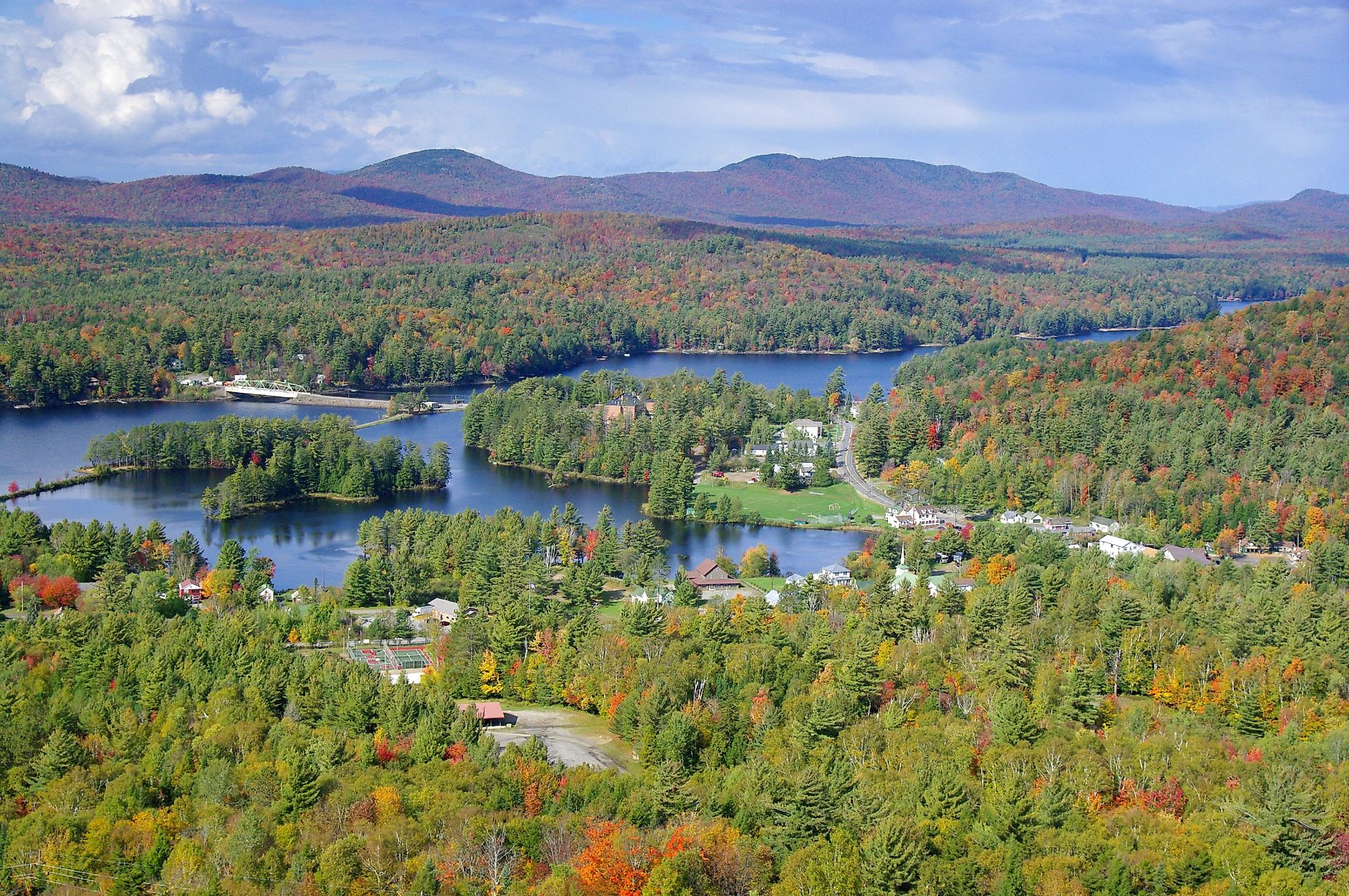 Village of Long Lake in the Adirondack Park, New York. 