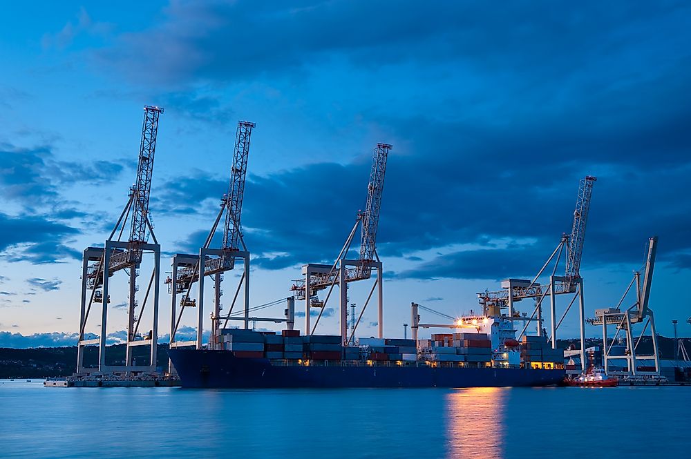 Container ships in Slovenia.